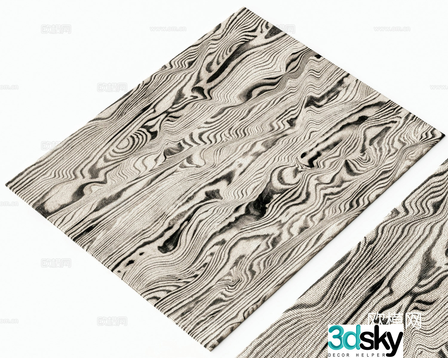 French carpet Middle carpet Printed carpet Fabric carpet Rectangular carpet 3d model