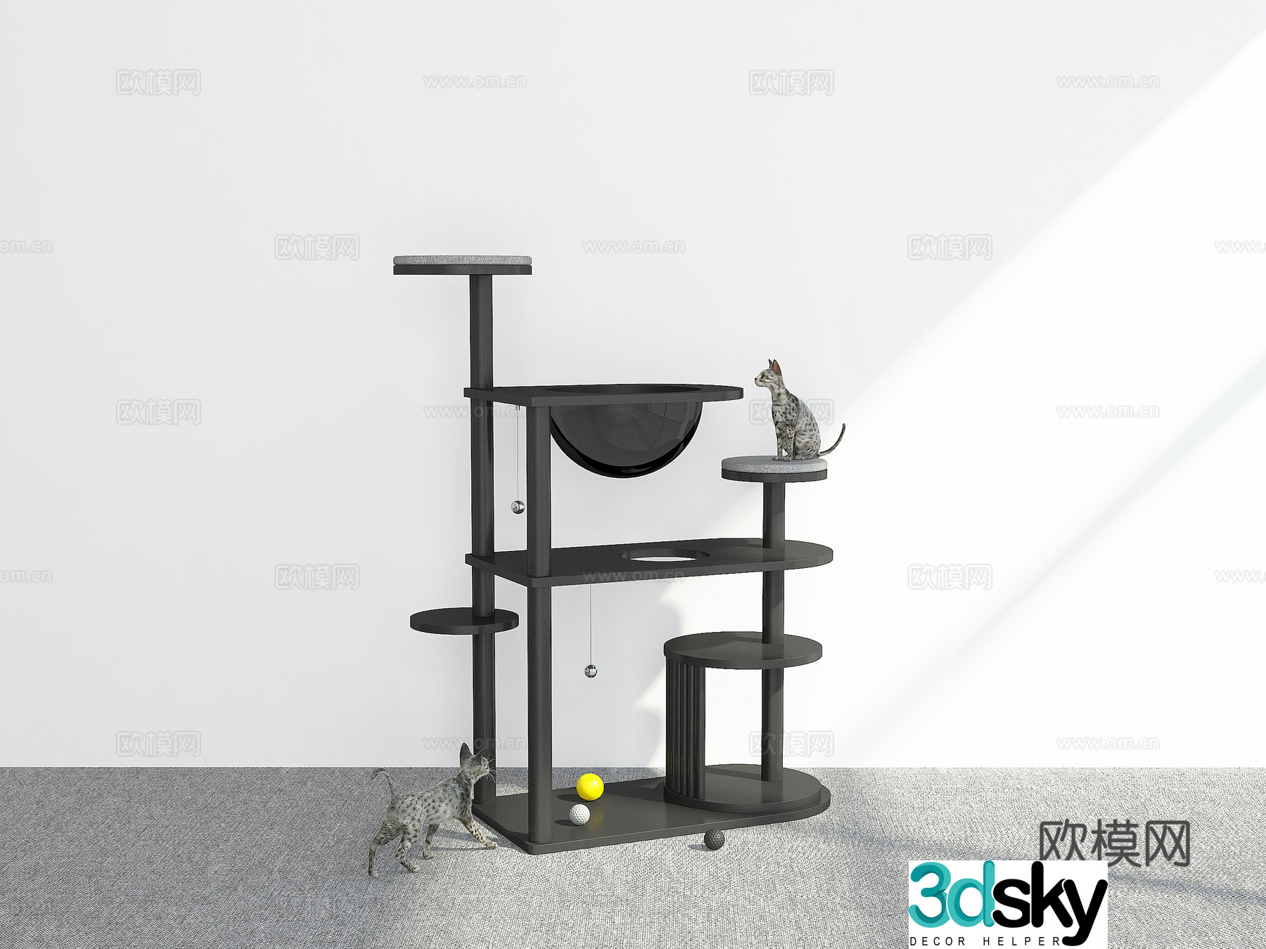 Modern Cat Climbing Frame 3D Model