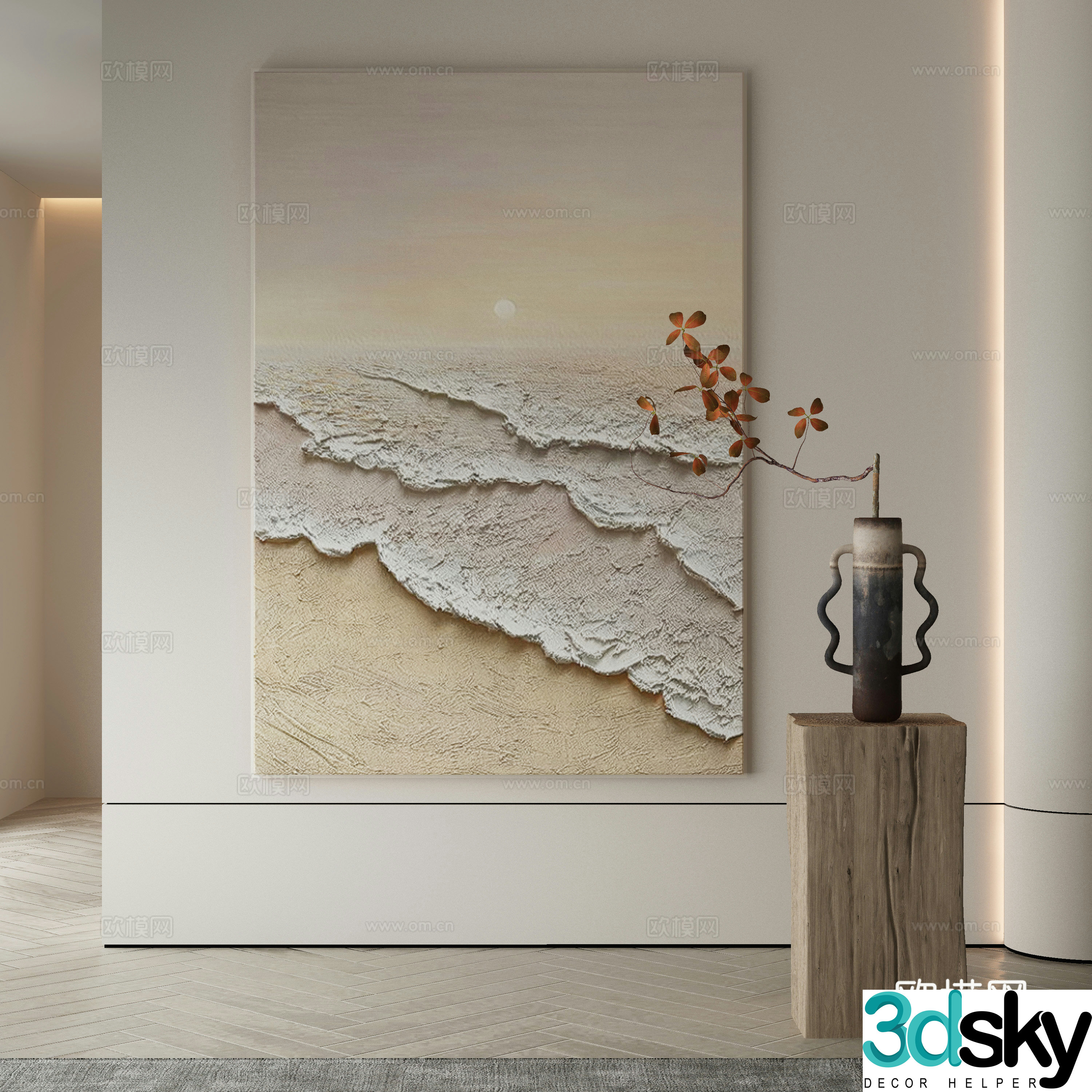 Modern Wasabi Hanging Painting Oil Painting 3D Model