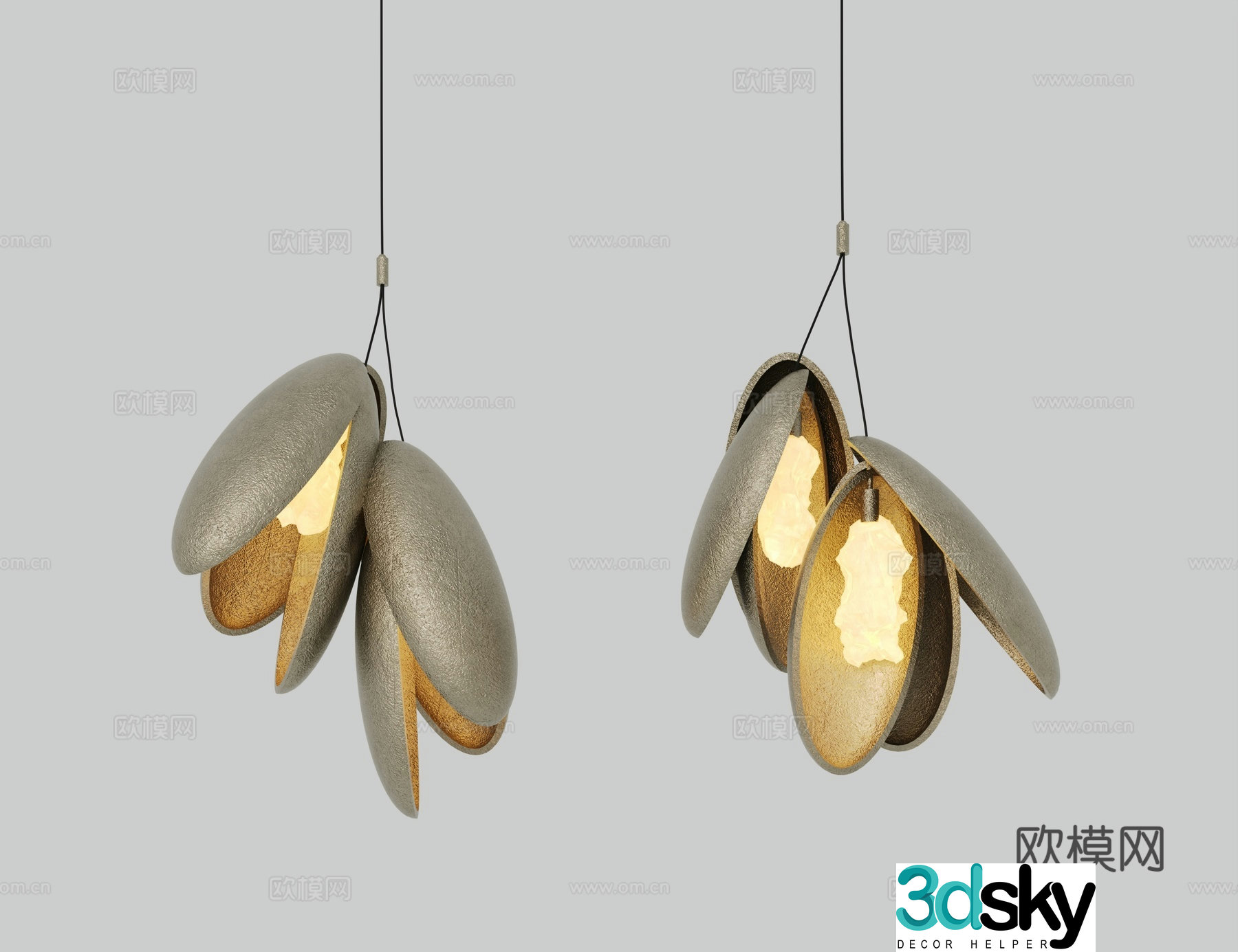 Chandelier Metal Chandelier Wind chime Chandelier Bedside Chandelier Shell Chandelier Decorative Light 3D Model