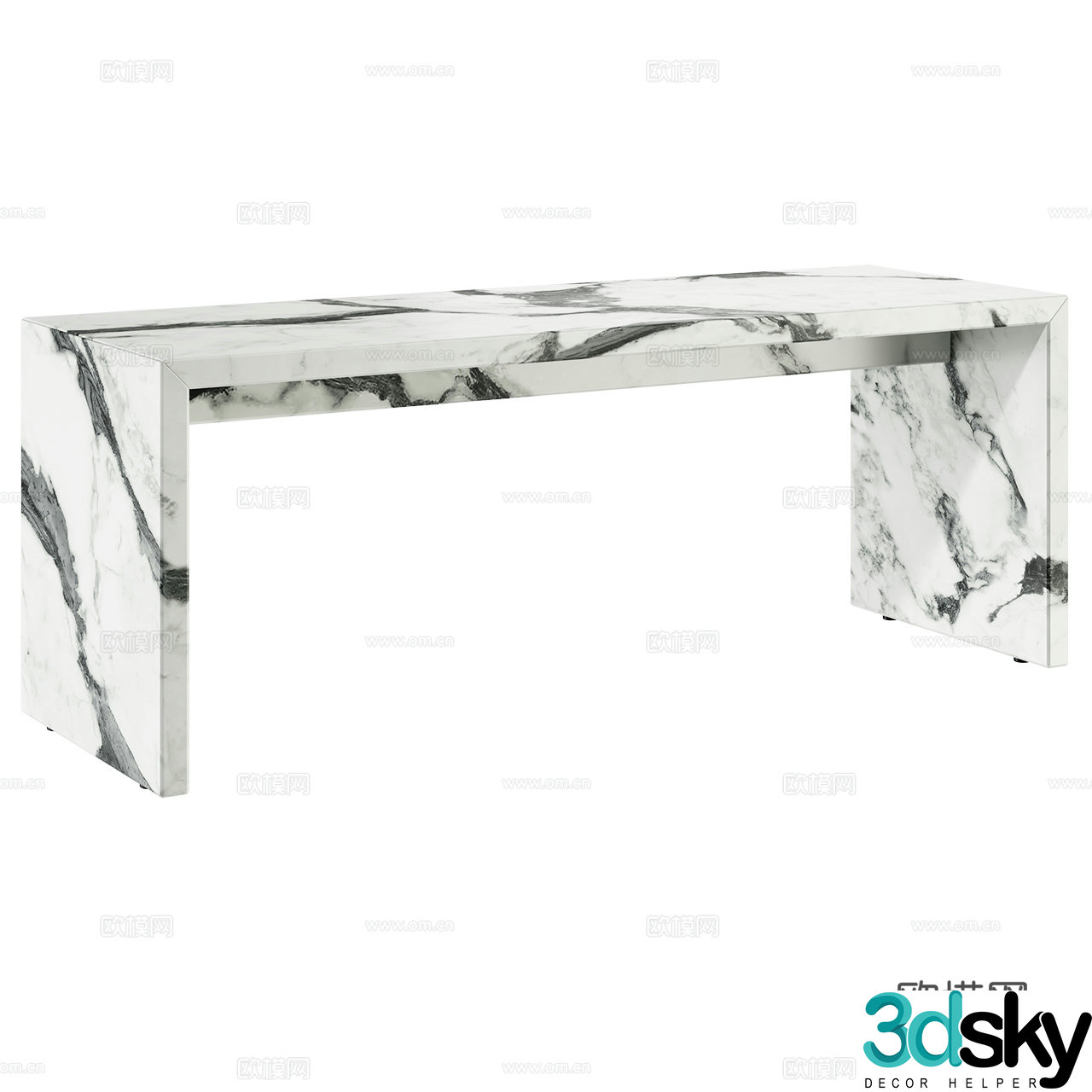 Audo Minimalist Bench Marble Bench Stone Bench Shoe Change Stool Sofa Stool 3D Model
