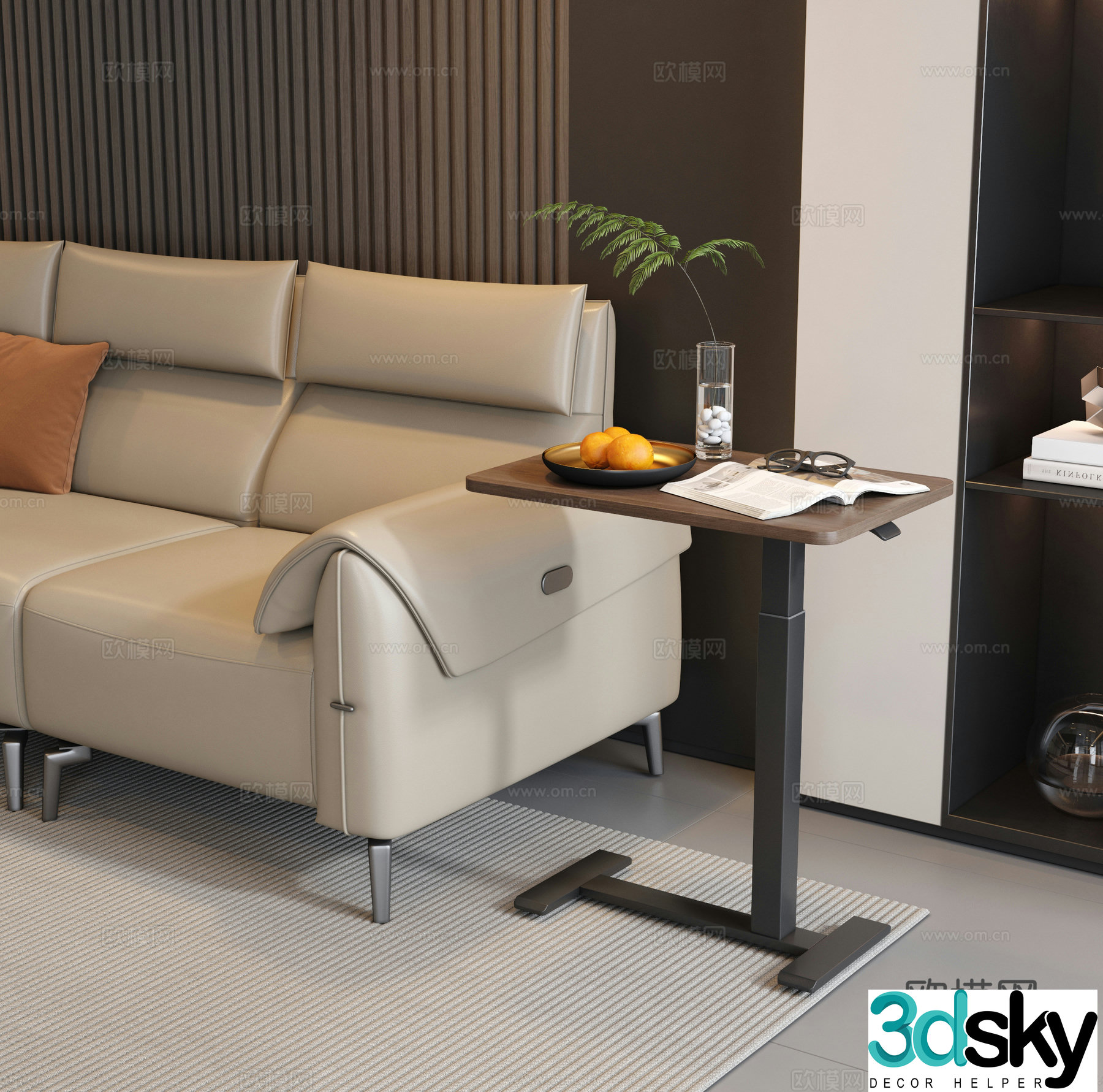 Modern simple side table moving side table metal side table sofa side table square side table lifting side 3D model