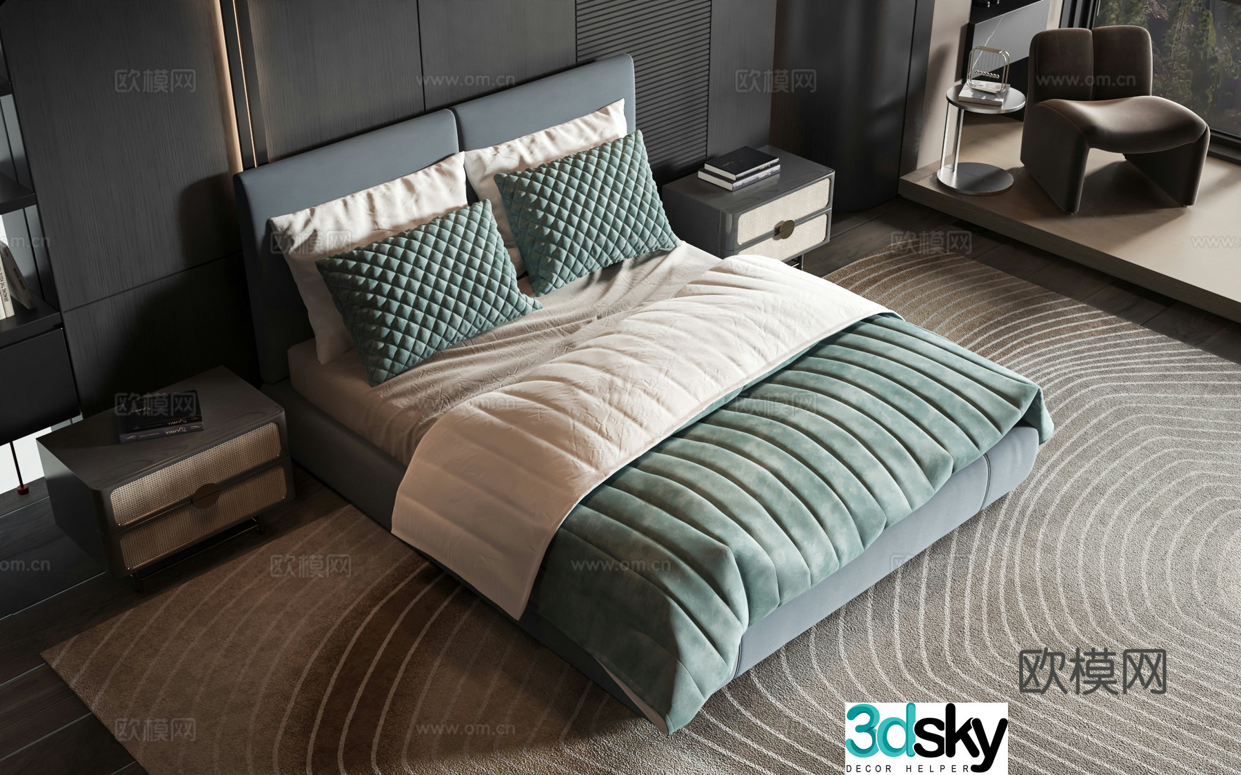 Modern style product bed 3d model