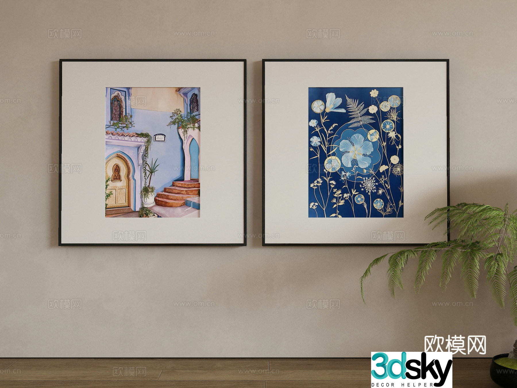 Modern Wasabi Hanging Painting Oil Painting 3D Model