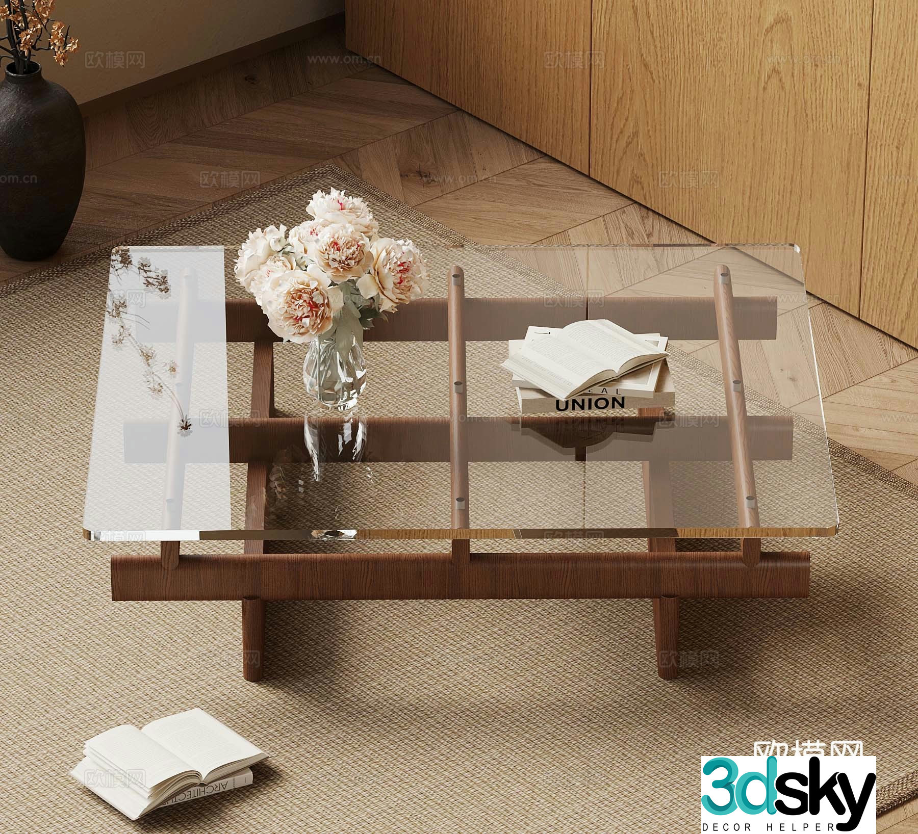 Middle-aged style coffee table 3D model