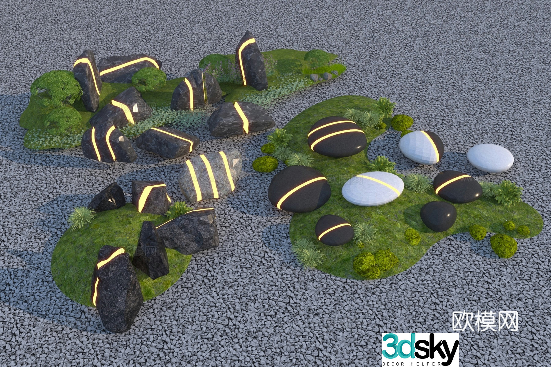 Modern dead mountain stone 3d model