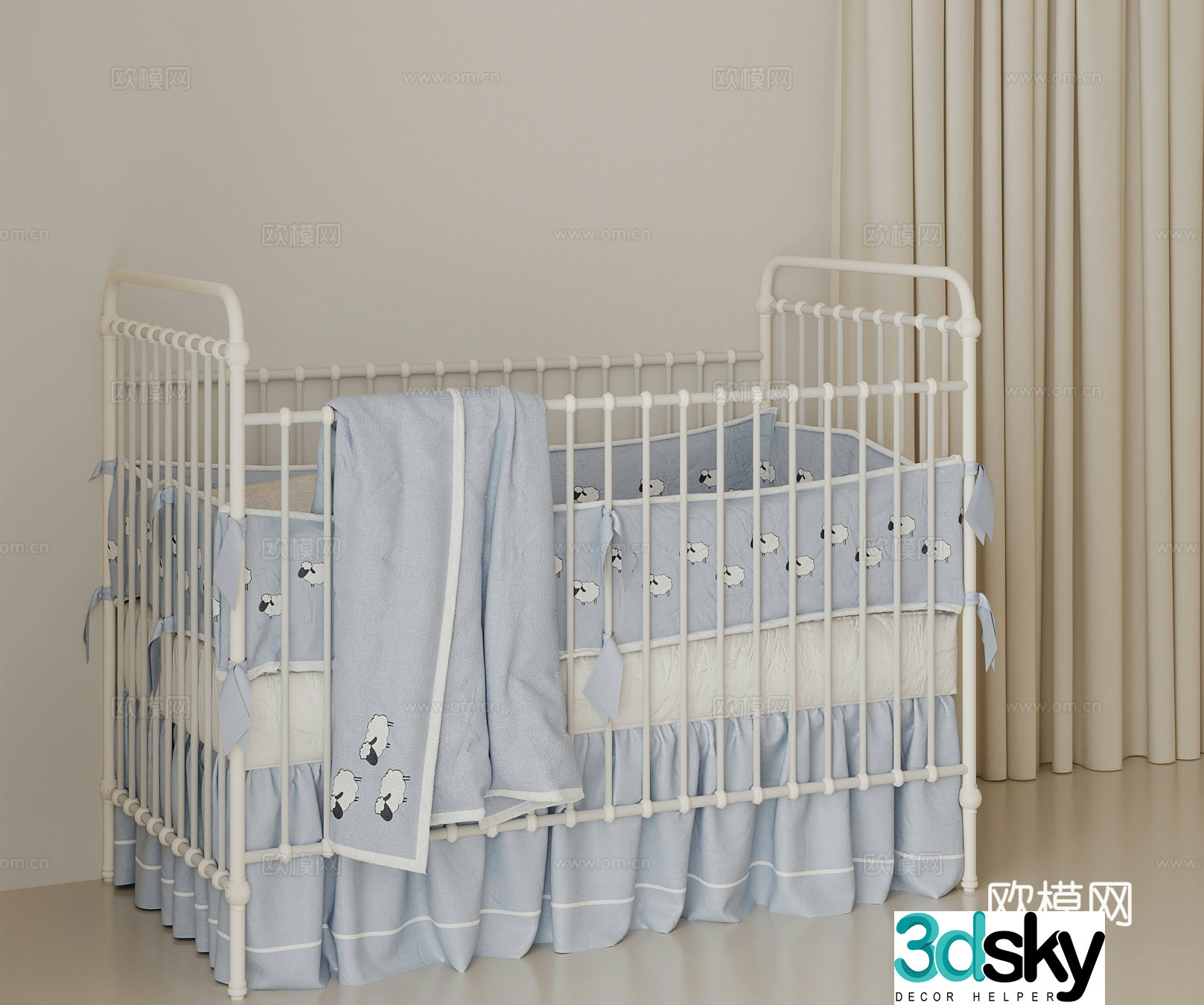 Crib modern crib 3d model