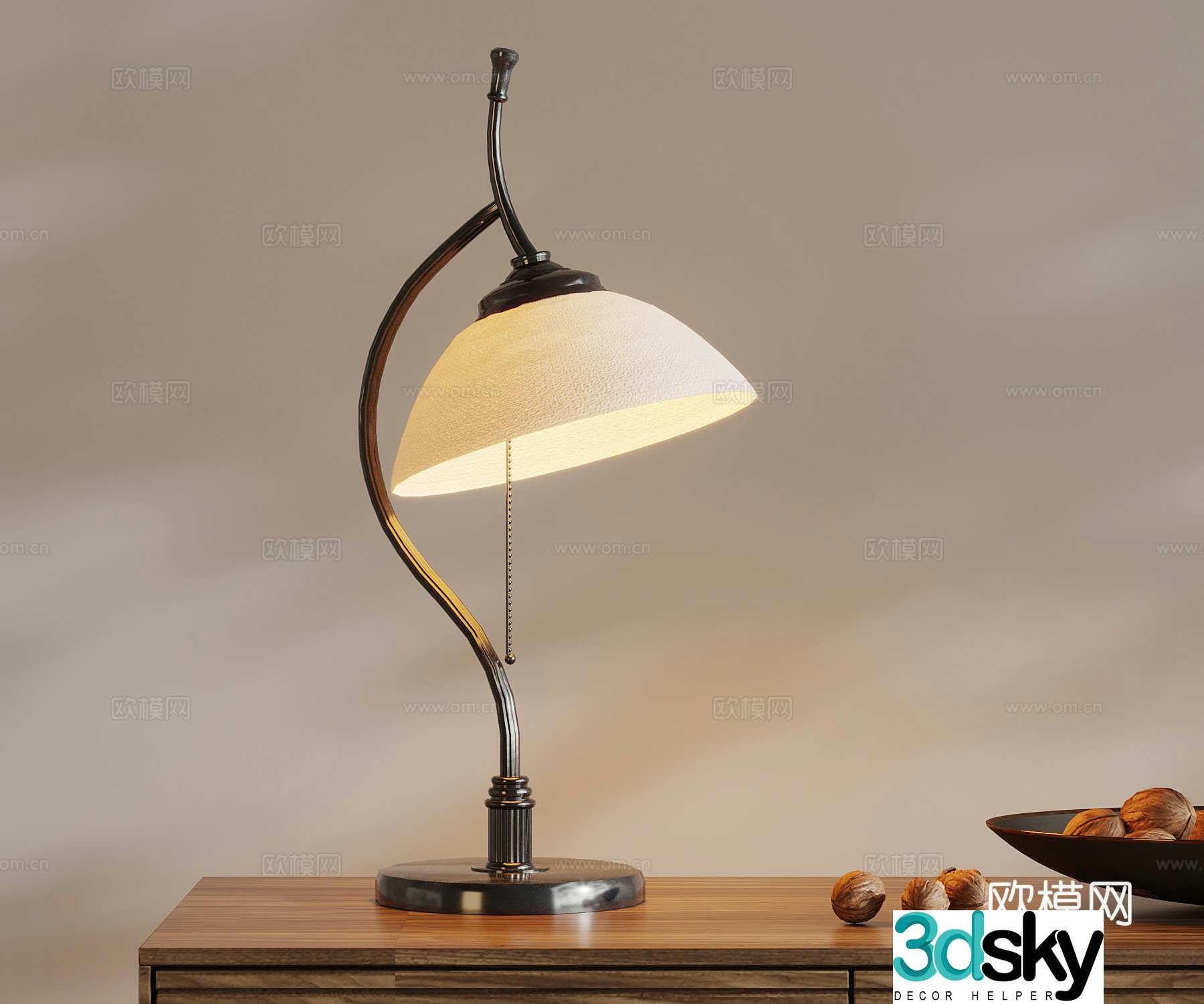 French desk lamp 3d model