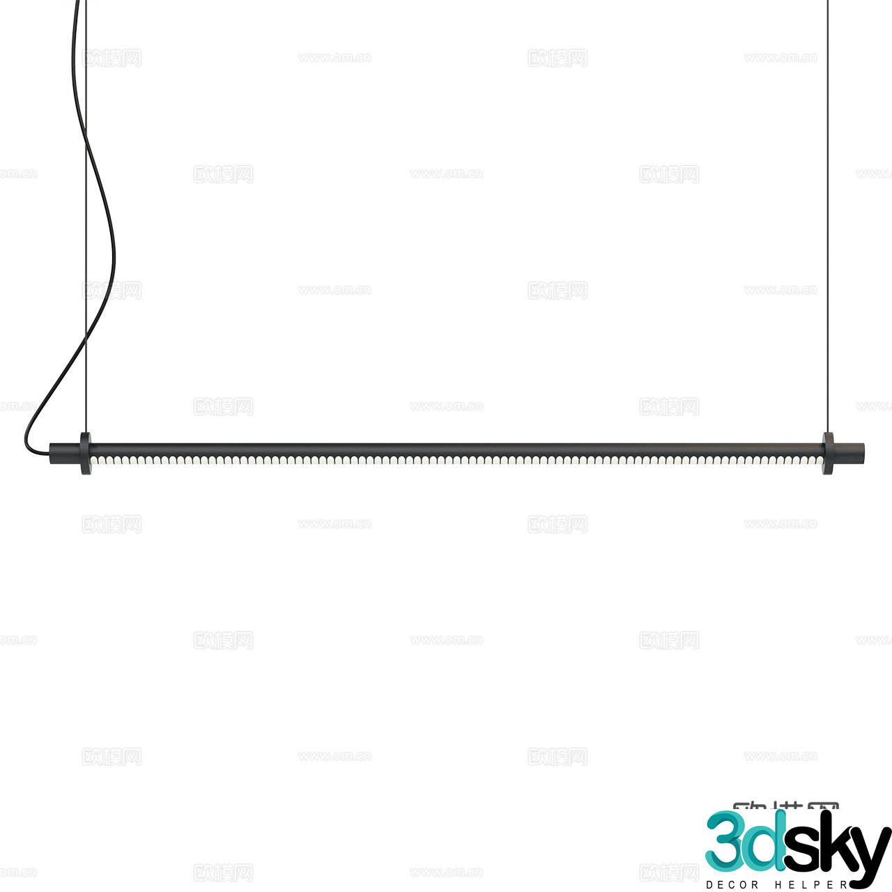 Inter Lighting Minimalist Chandelier Glass Chandelier Long Banner 3D Model