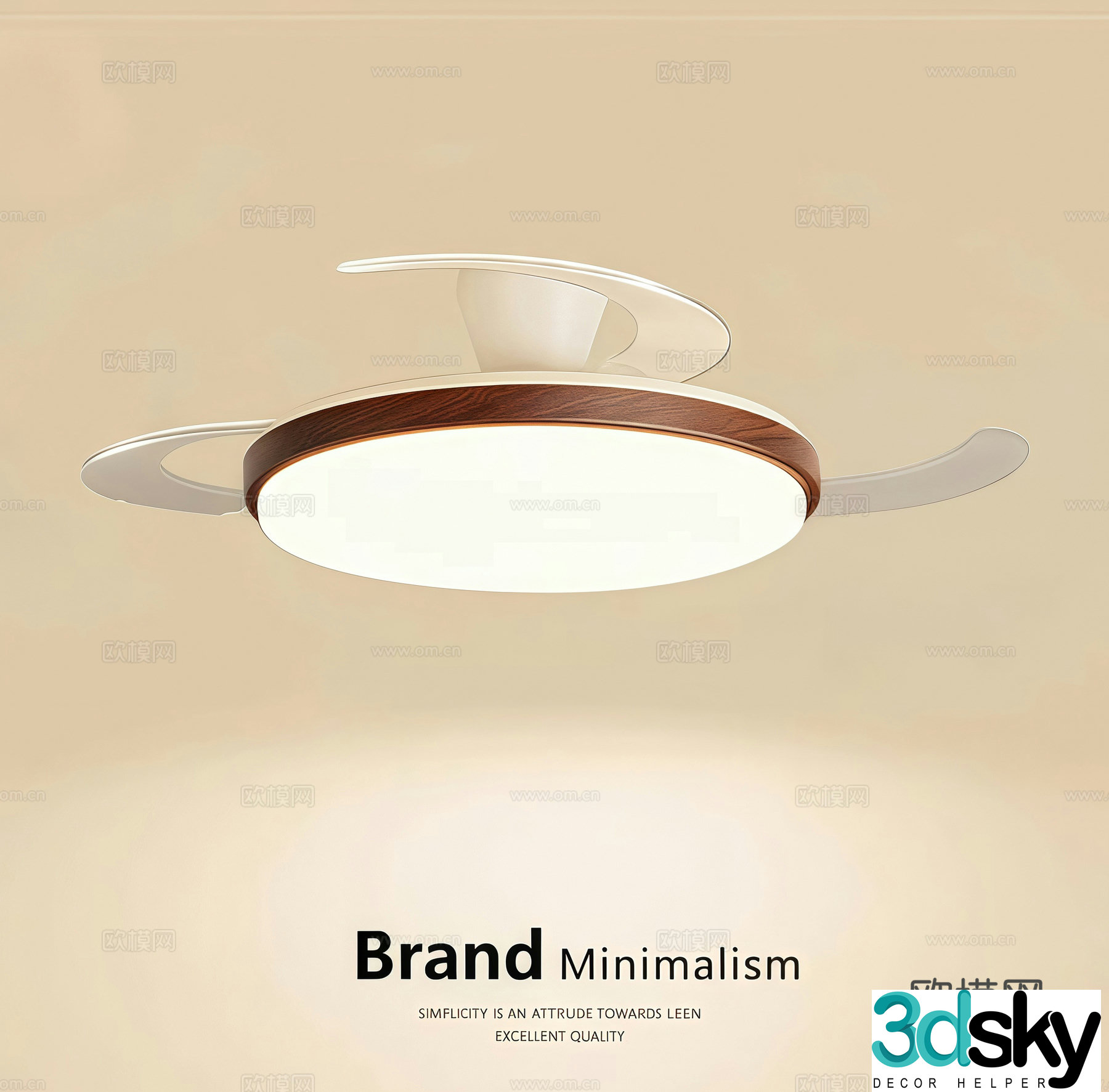 Modern fan light 3d model