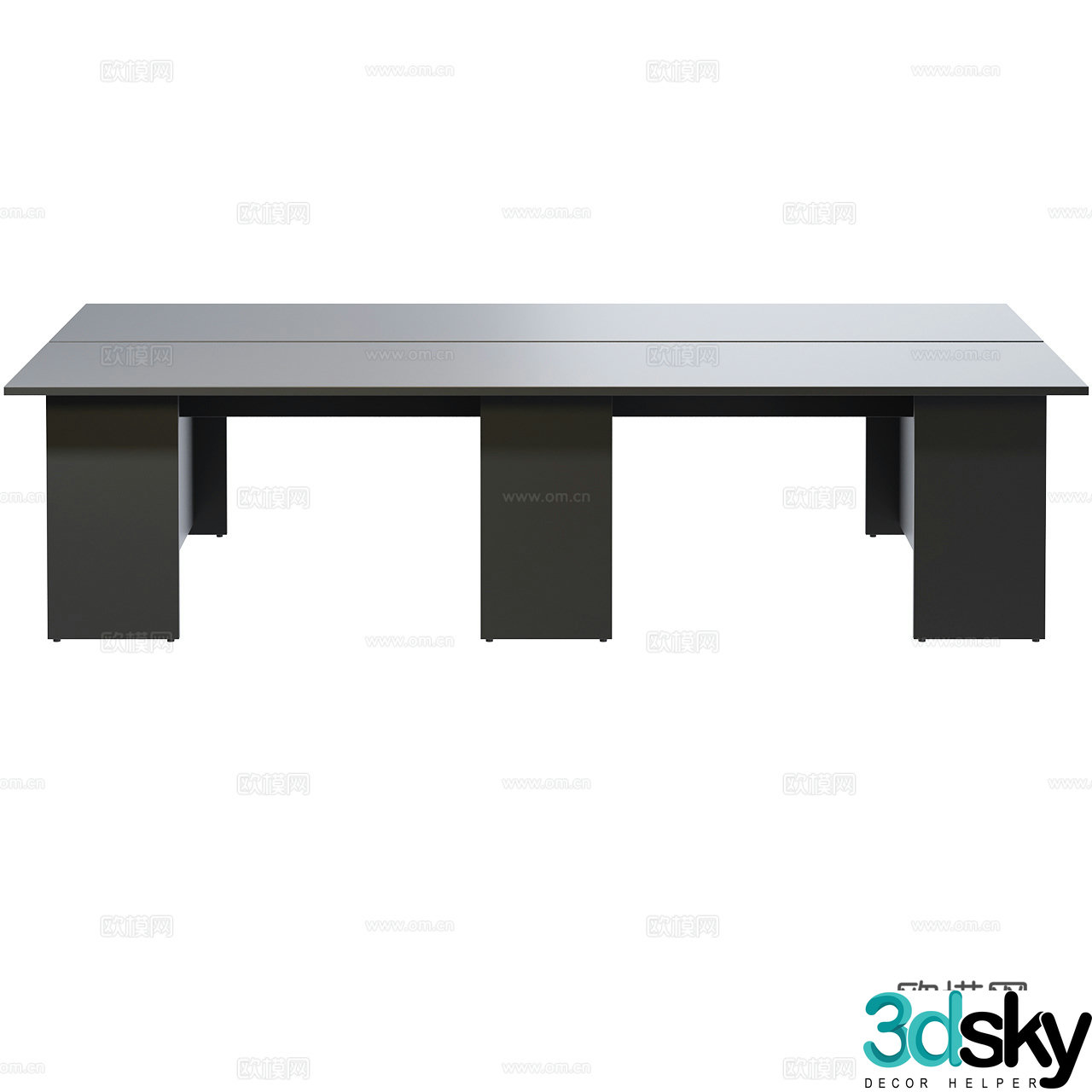 Gumpo minimalist workbench office desk desk desk conference table dining table 3d model