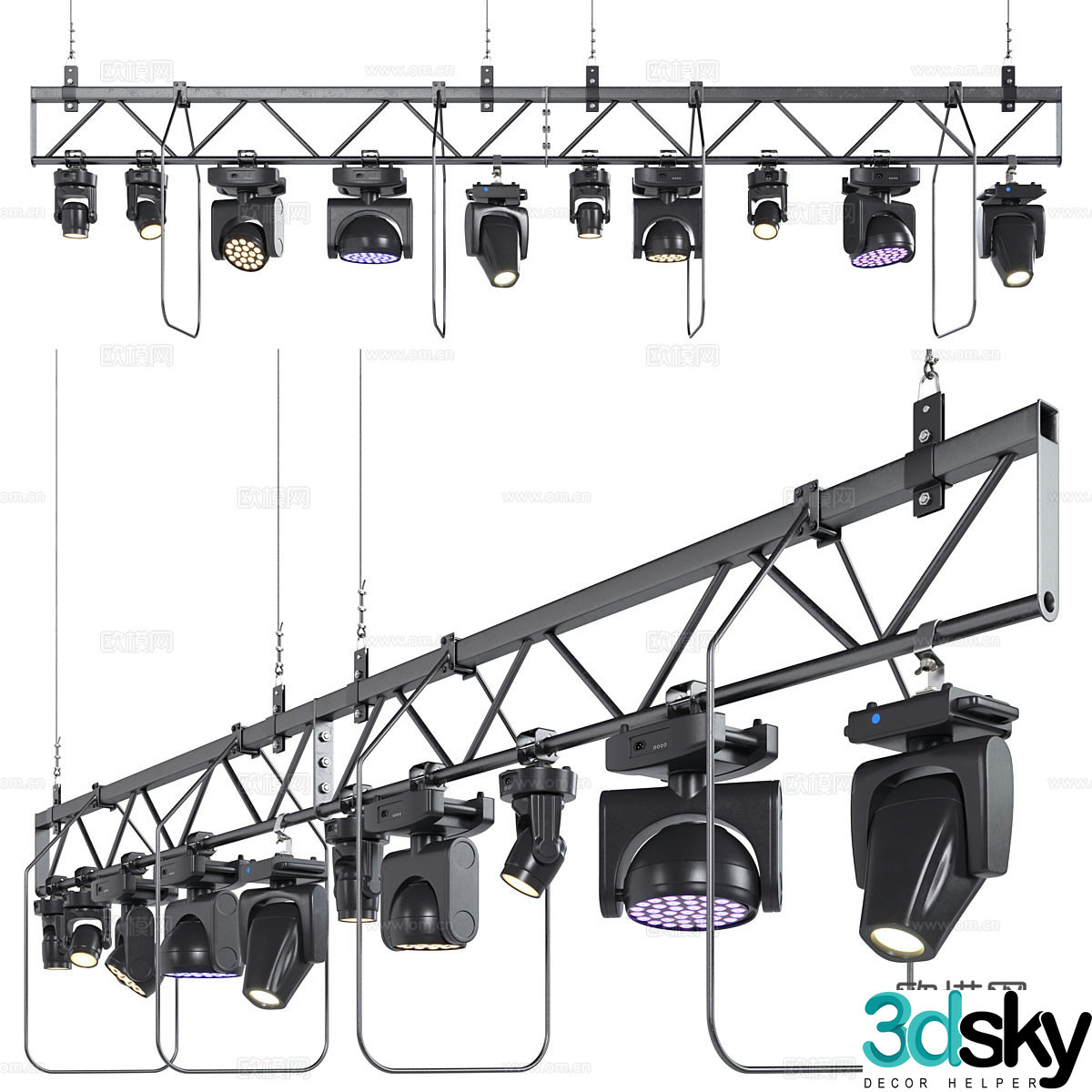 Modern stage lighting equipment 3d model