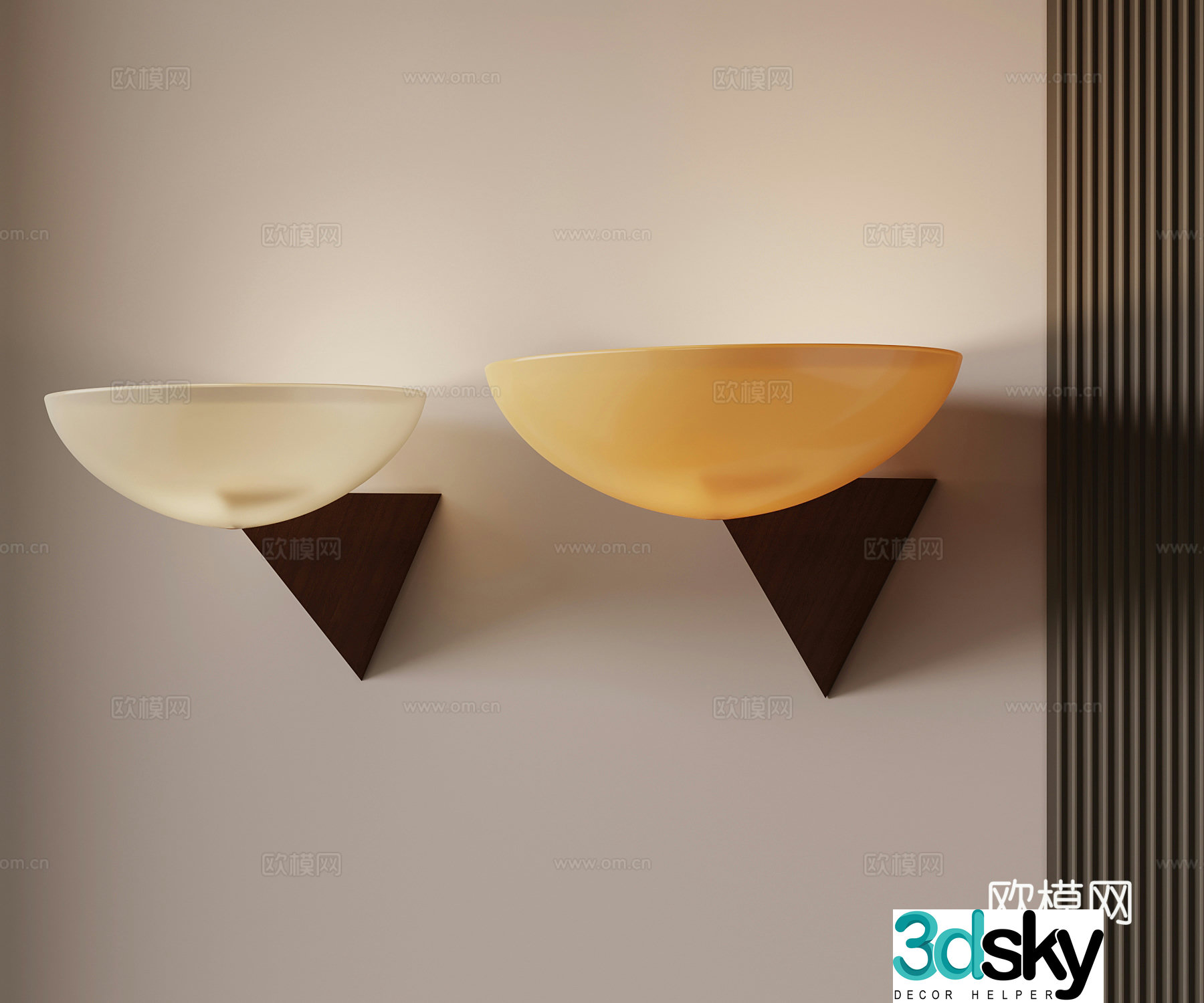 Middle-aged style wall lamp creative wall lamp 3d model