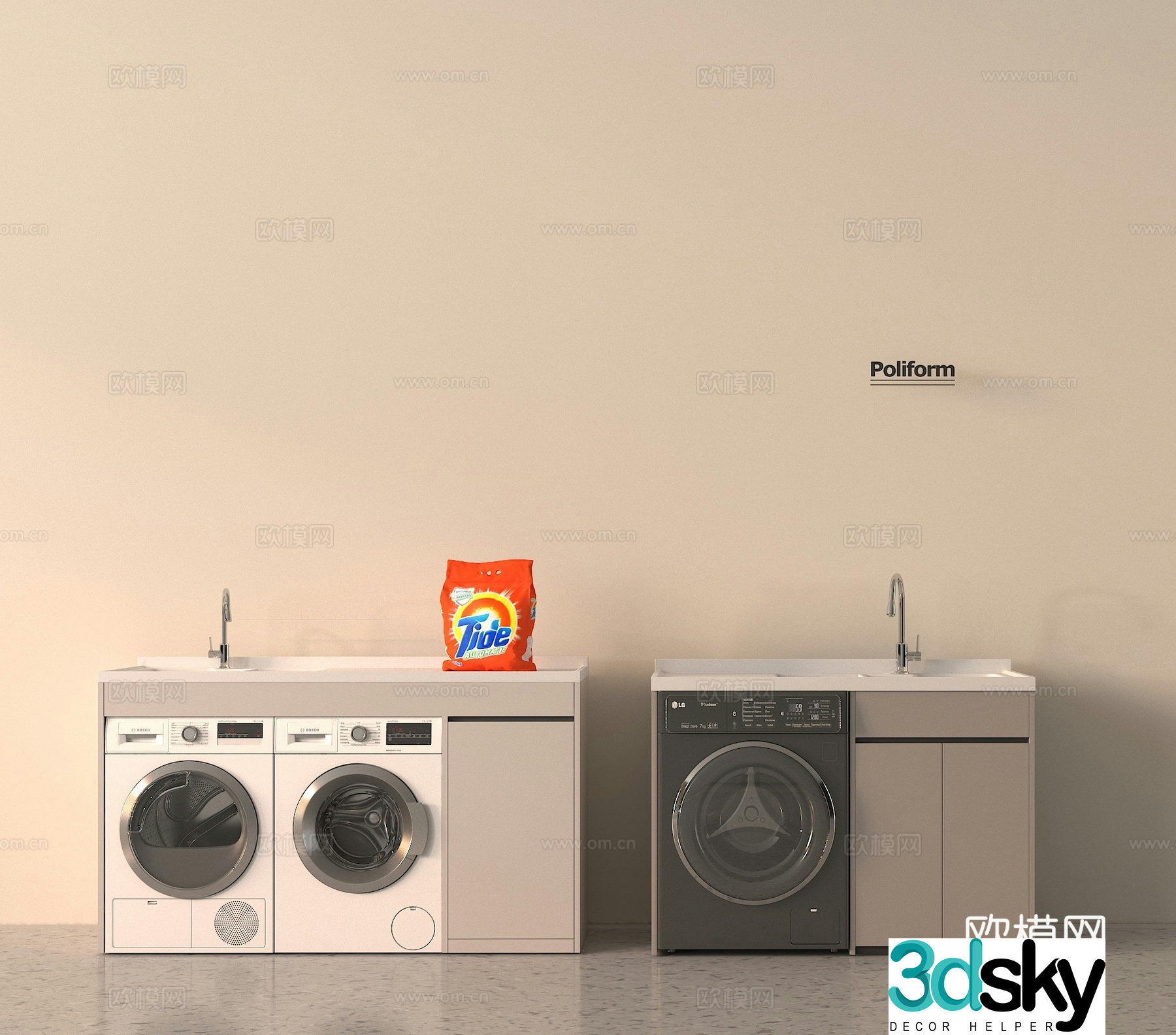 Washing cabinet 3d model