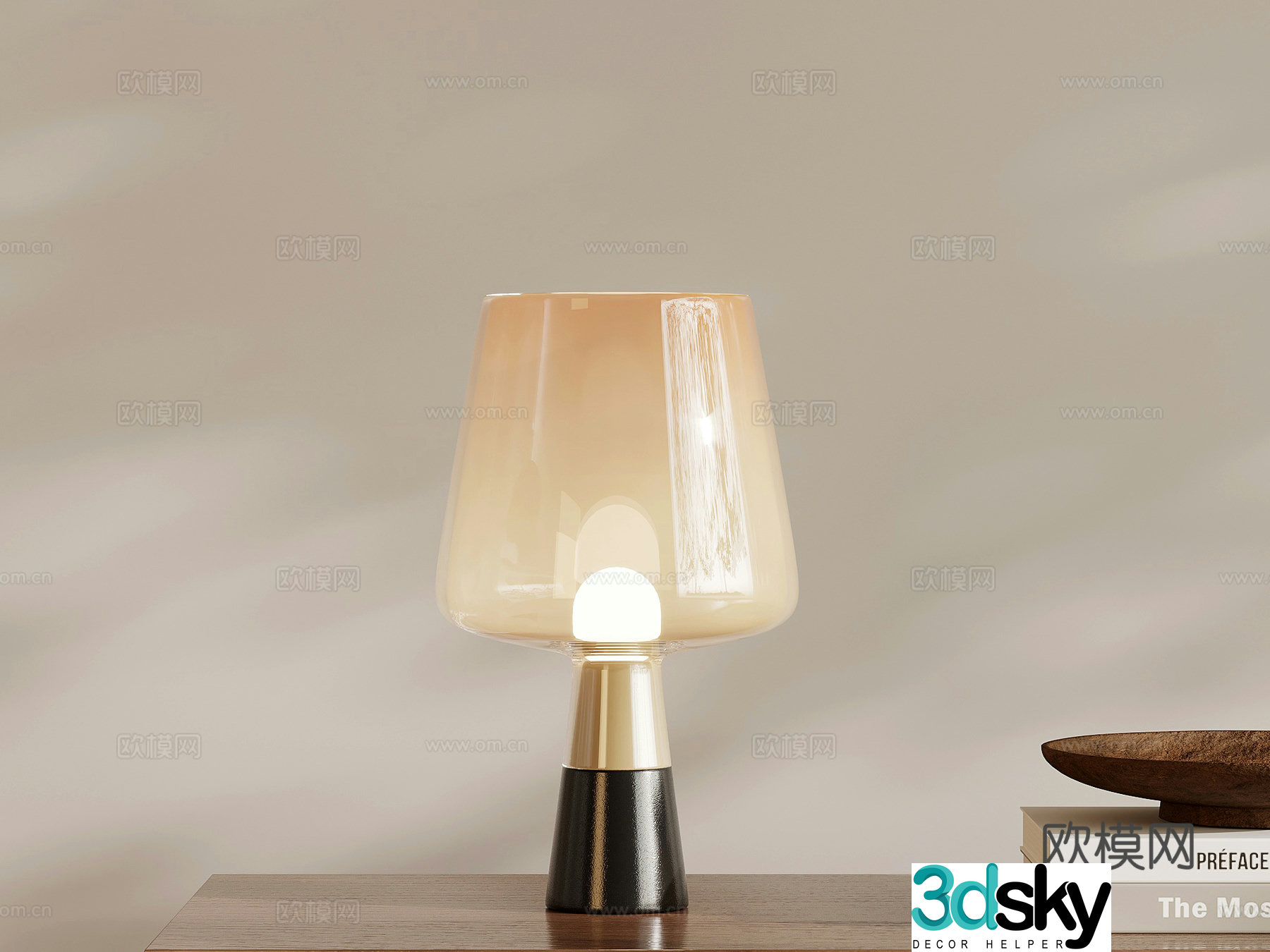 Table lamp Creamy wind table lamp Bedside table lamp 3d model
