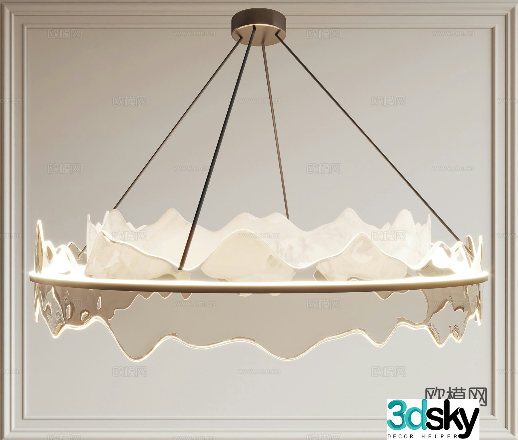 New Chinese chandelier 3D model