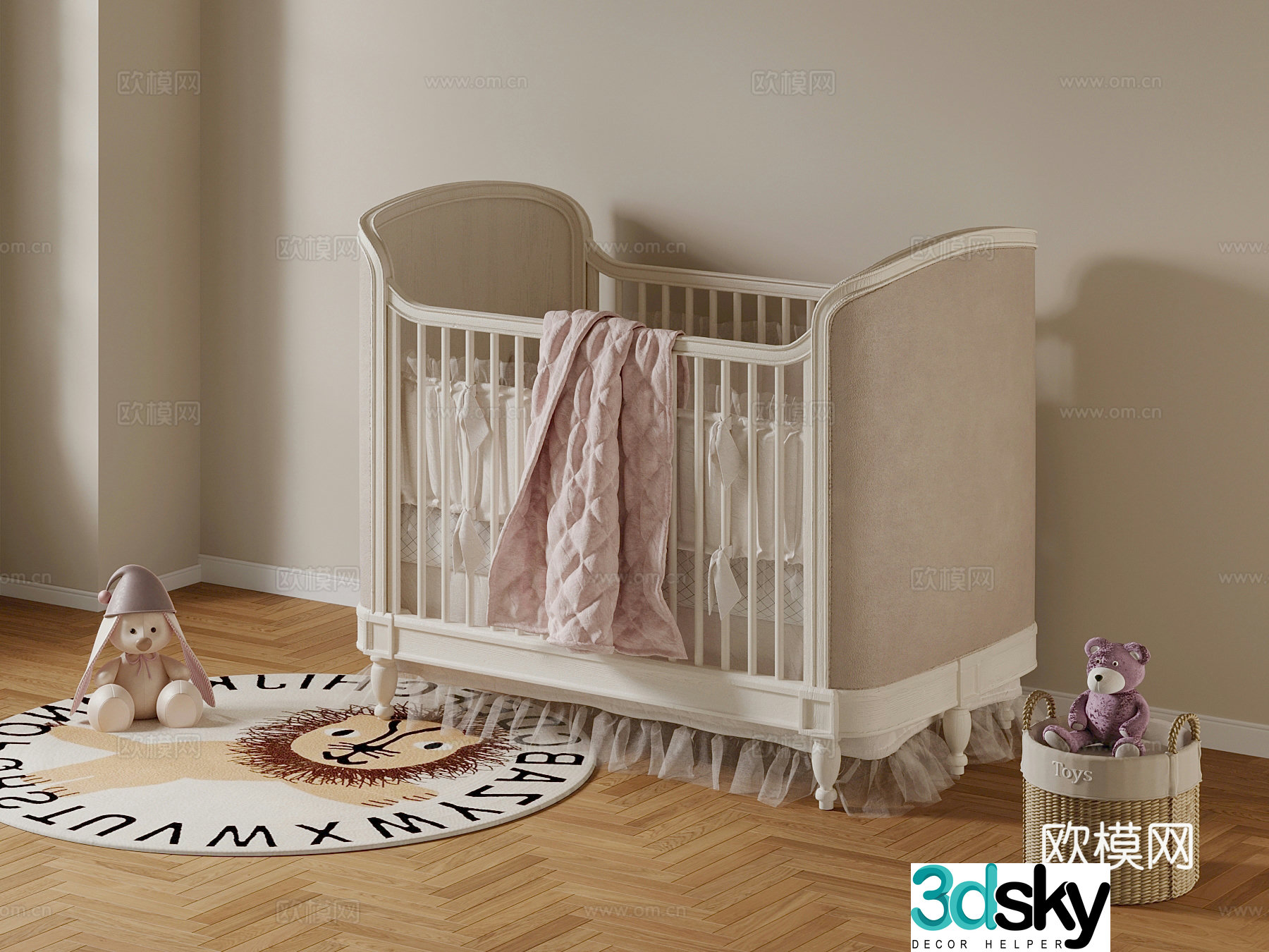 Crib modern crib 3d model