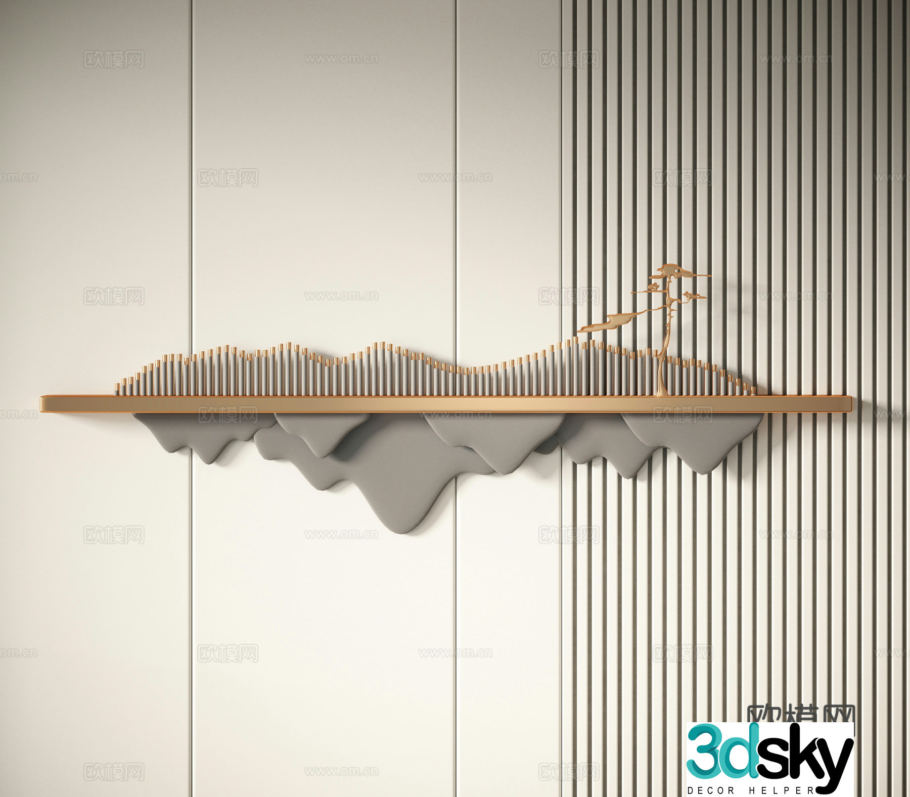 Modern wall decoration three-dimensional wall decoration three-dimensional pendant 3D model