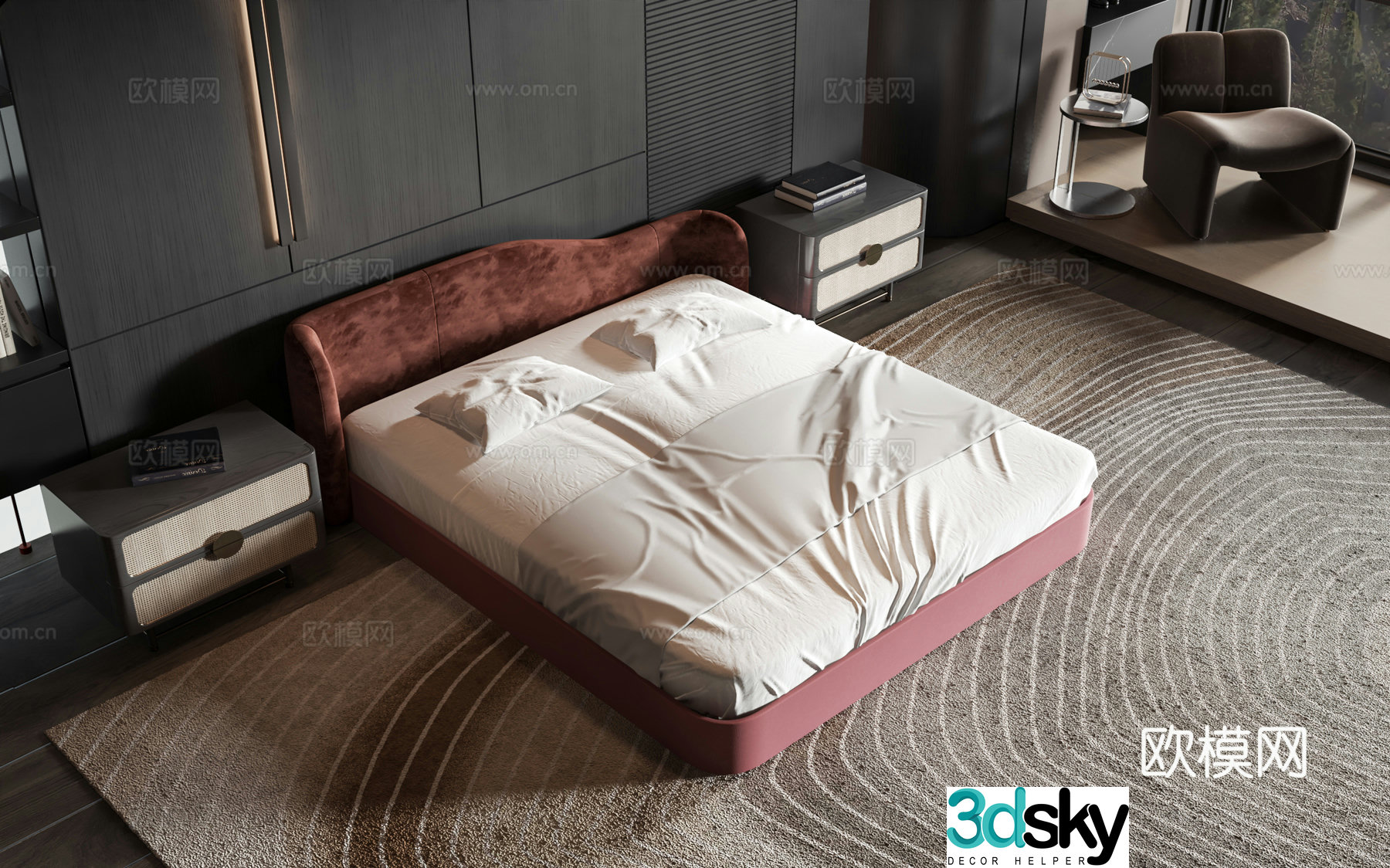 Modern style product bed 3d model