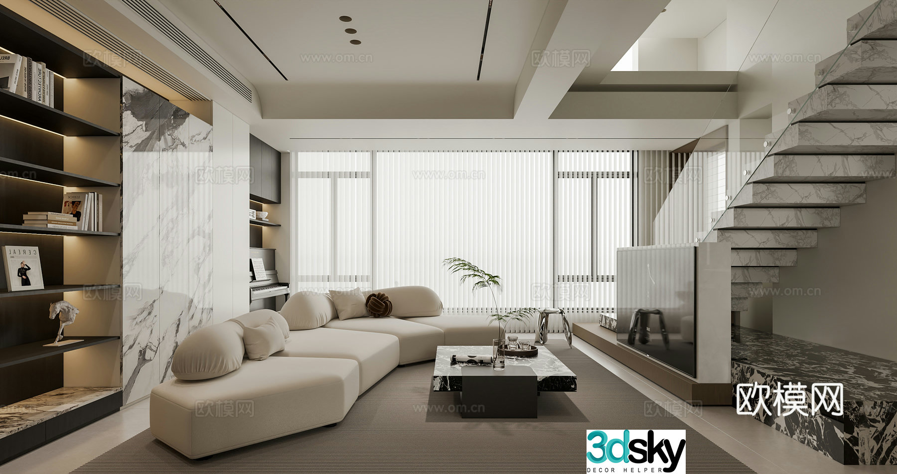 Modern living room 3d model