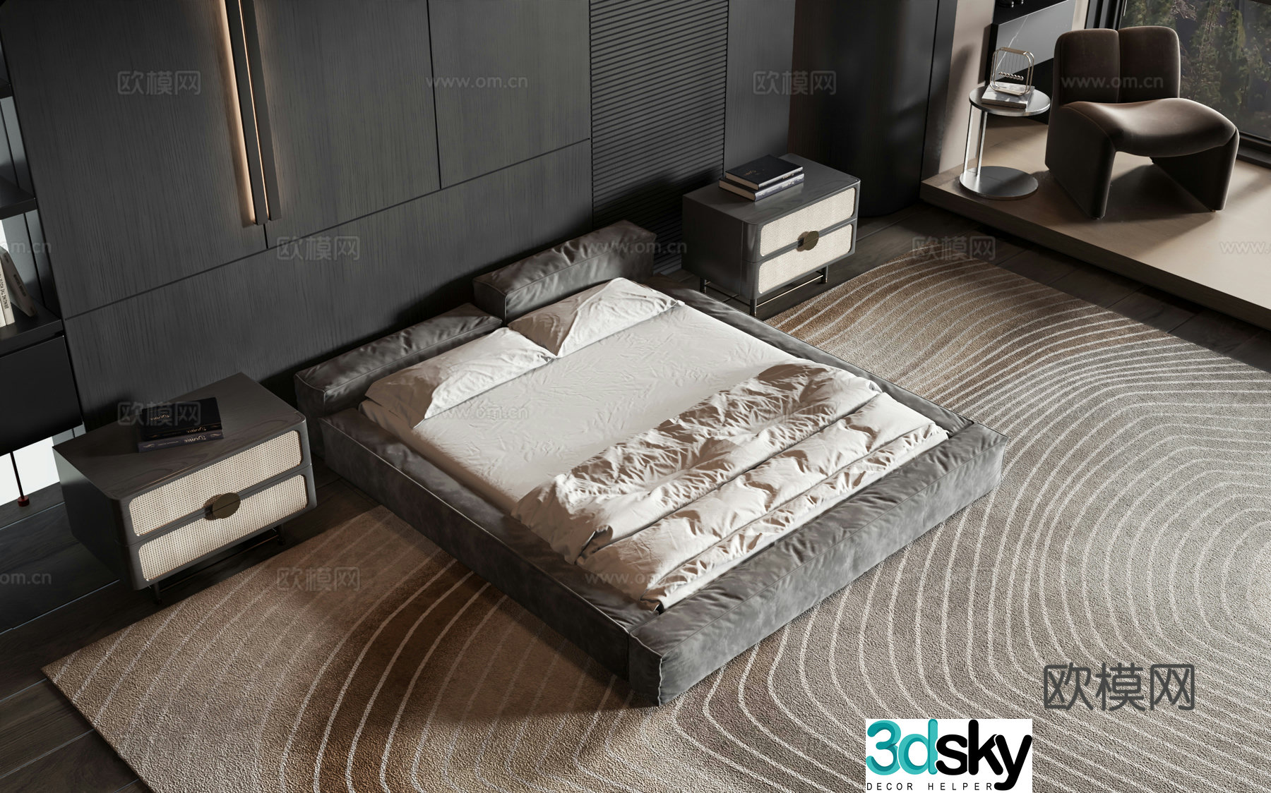 Modern style product bed 3d model