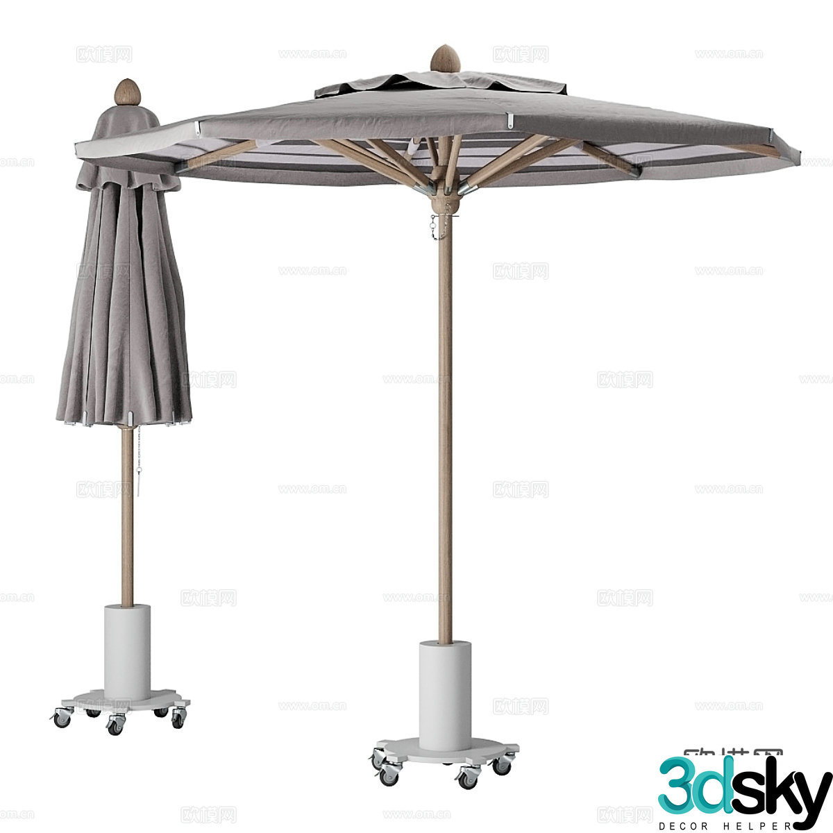 Modern Italian outdoor courtyard octagonal sun umbrella 3d model