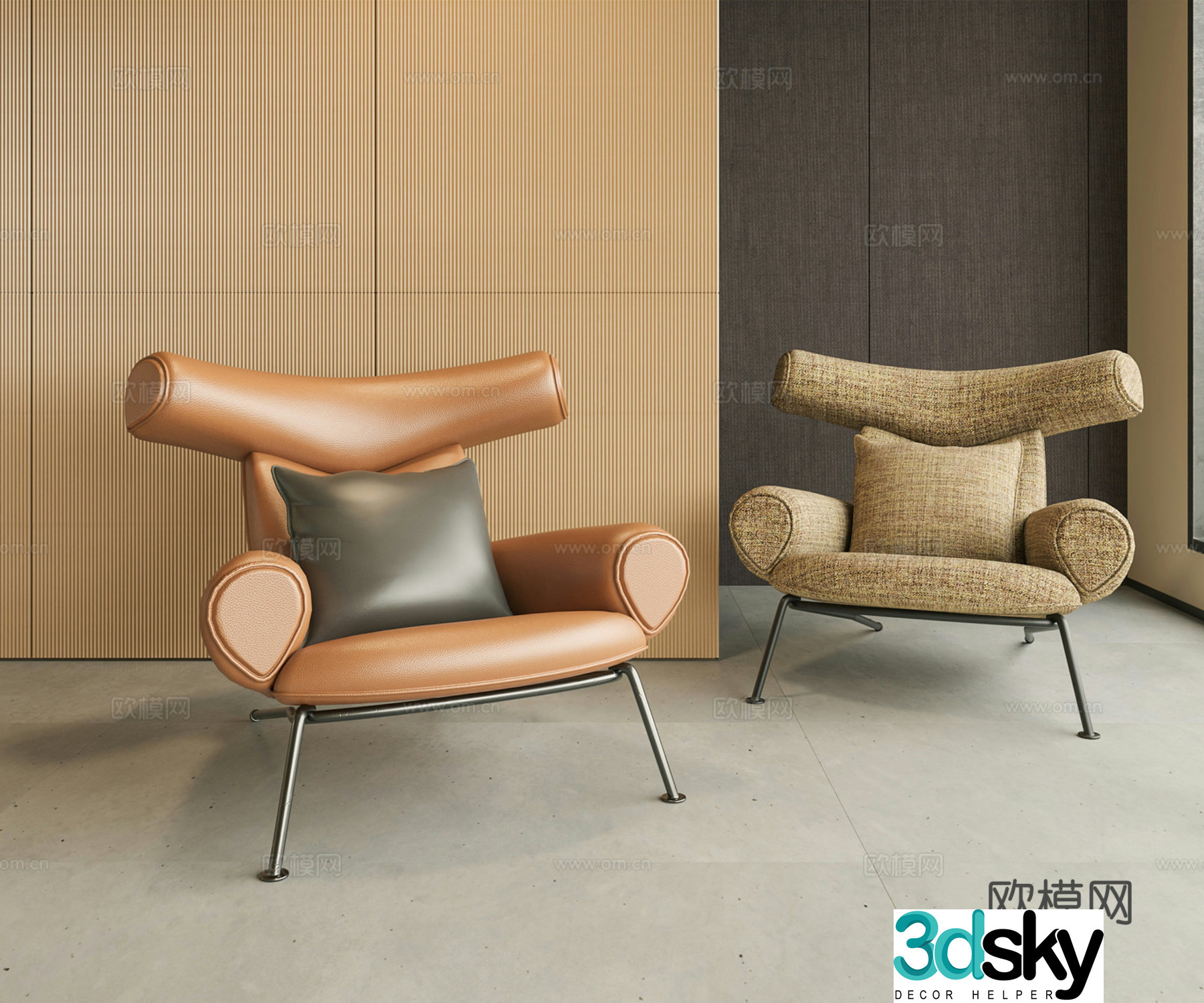 Modern Italian casual chair 3d model
