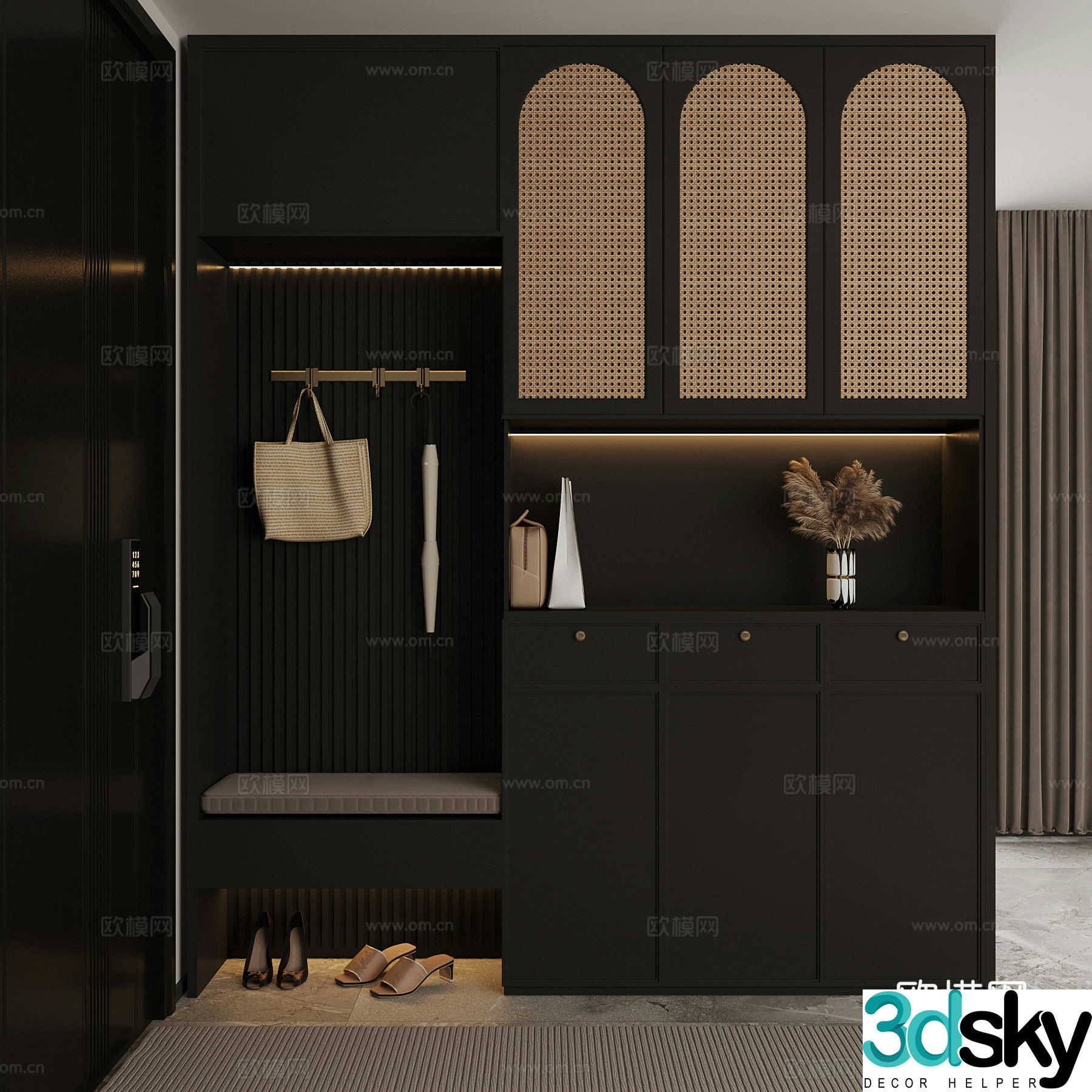 Shoe cabinet modern shoe cabinet 3d model