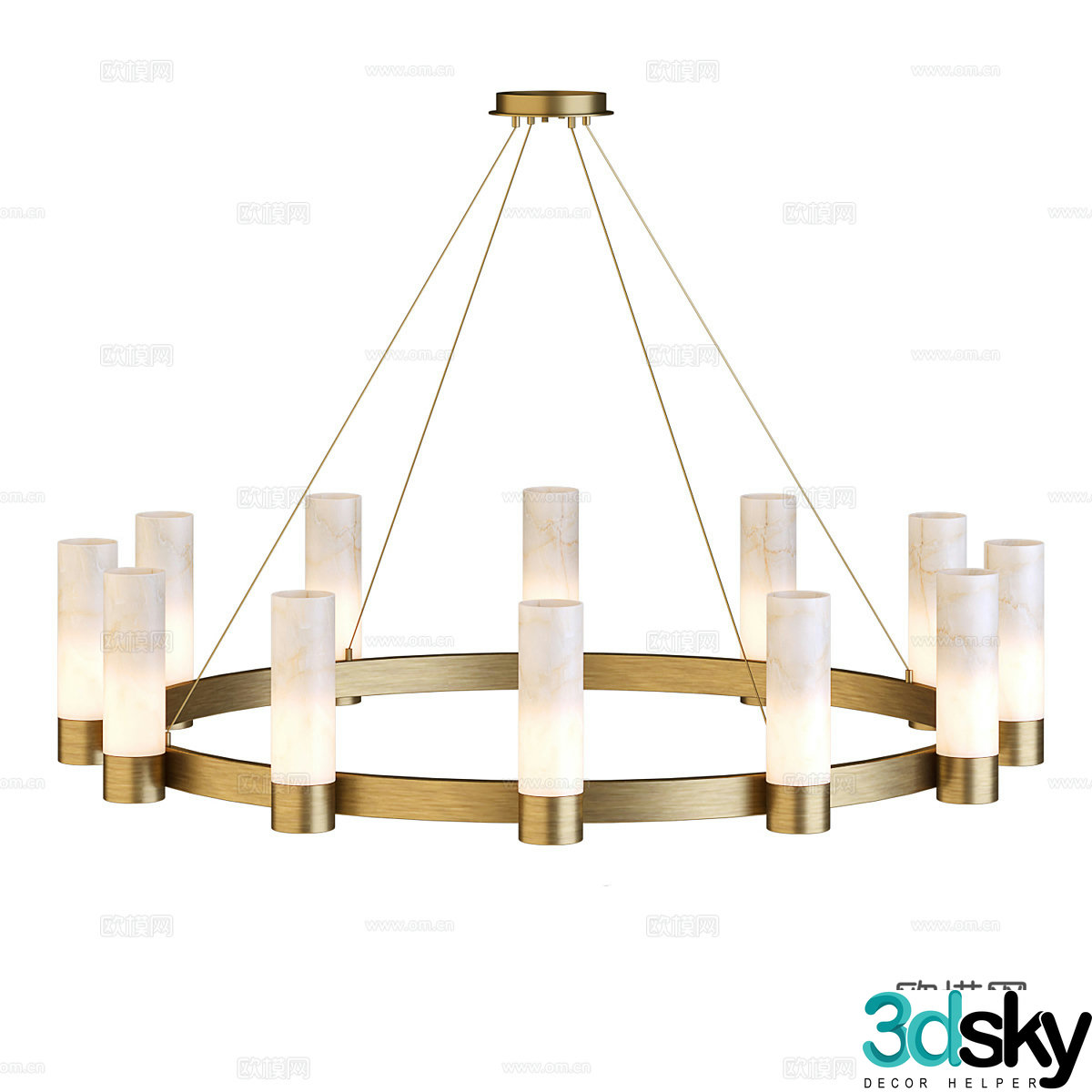 Modern light luxury decorative chandeliers 3d model