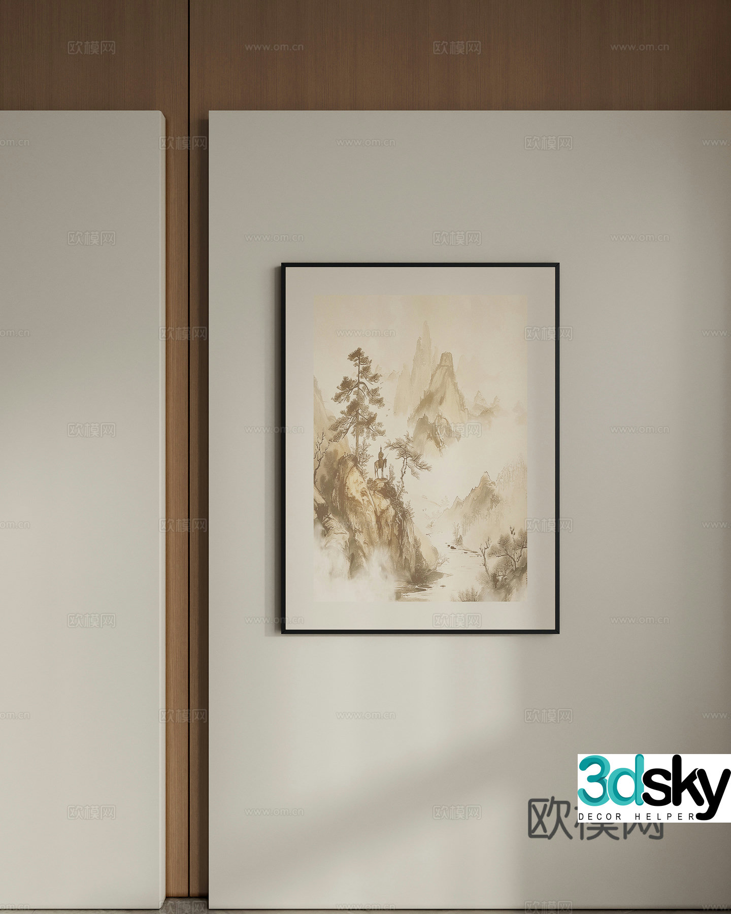 New Chinese style hanging painting 3D model