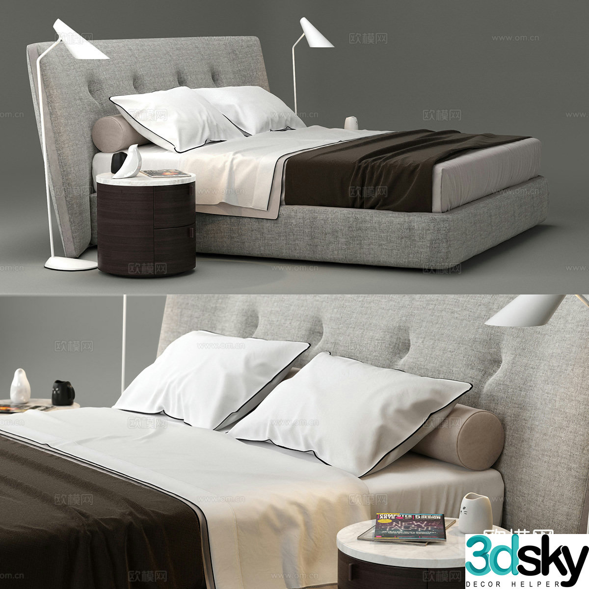 Double bed 3d model
