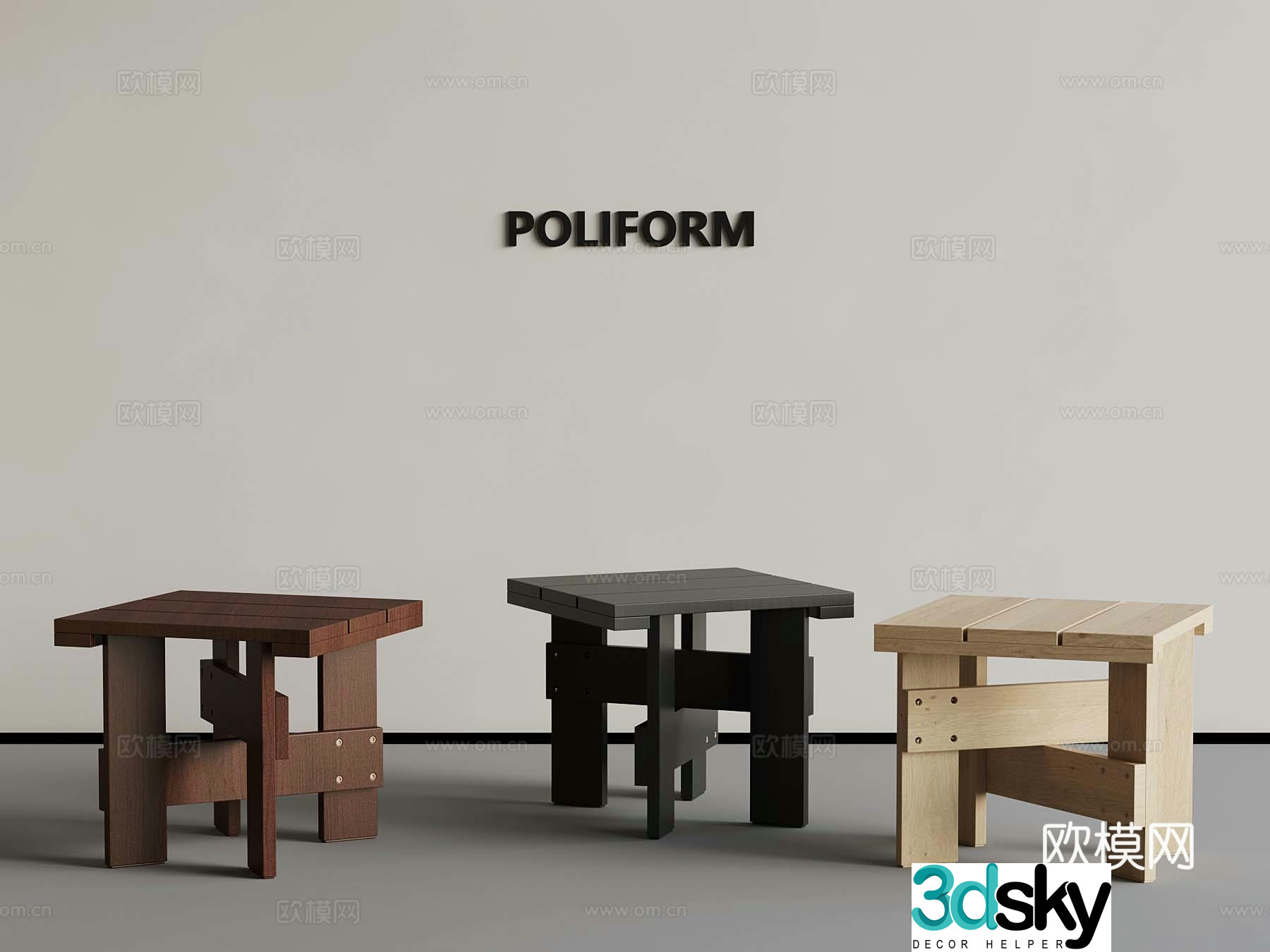 New Chinese bench solid wood bench small bench 3D model