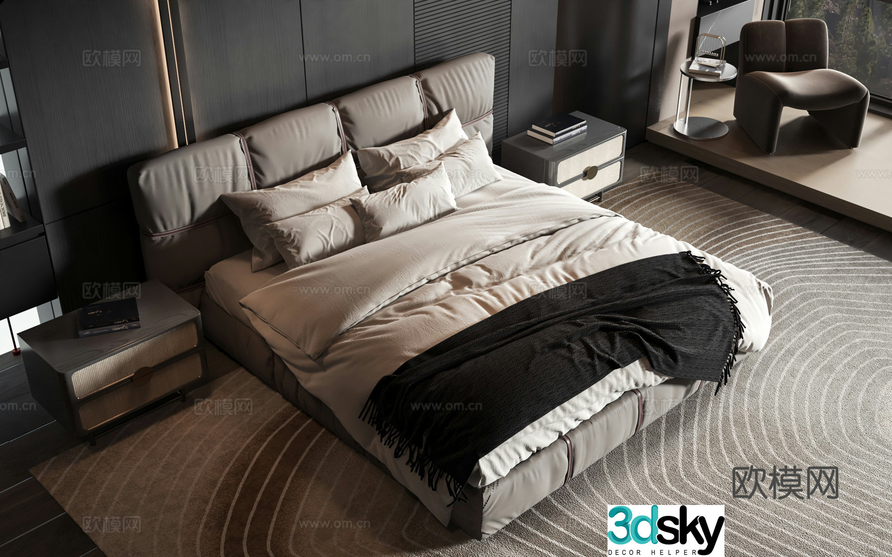 Modern style product bed 3d model