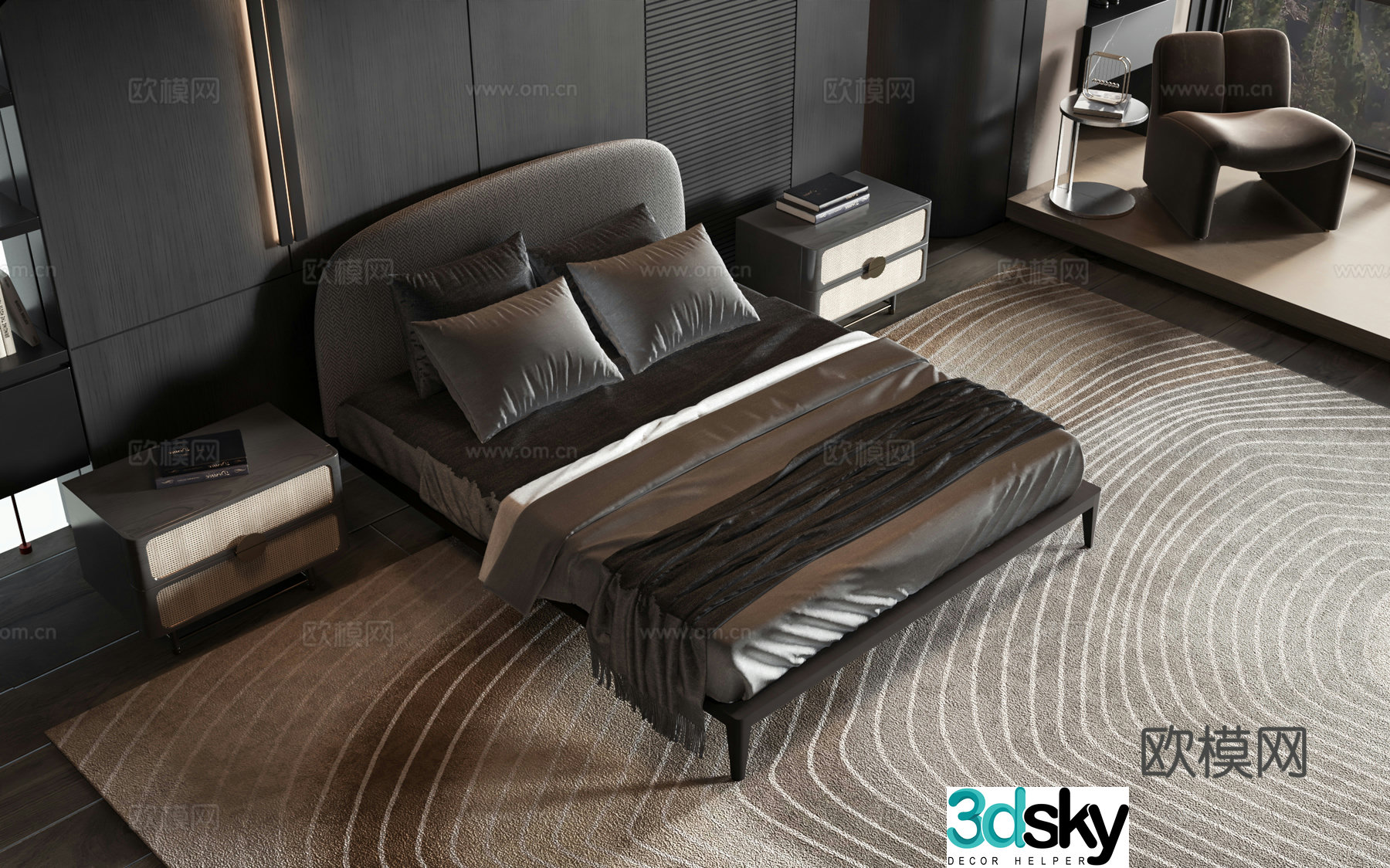Modern style product bed 3d model