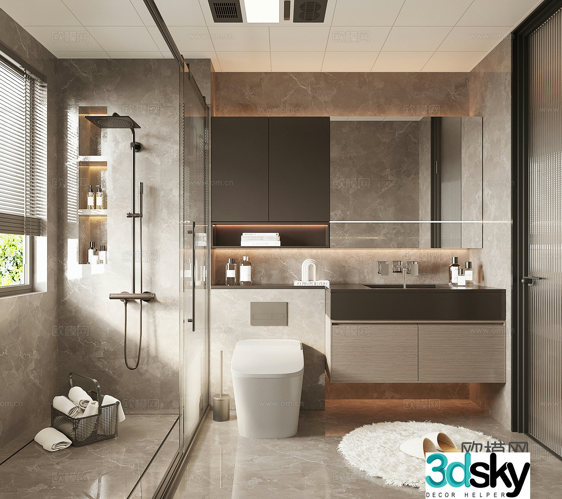 Modern home bathroom 3d model