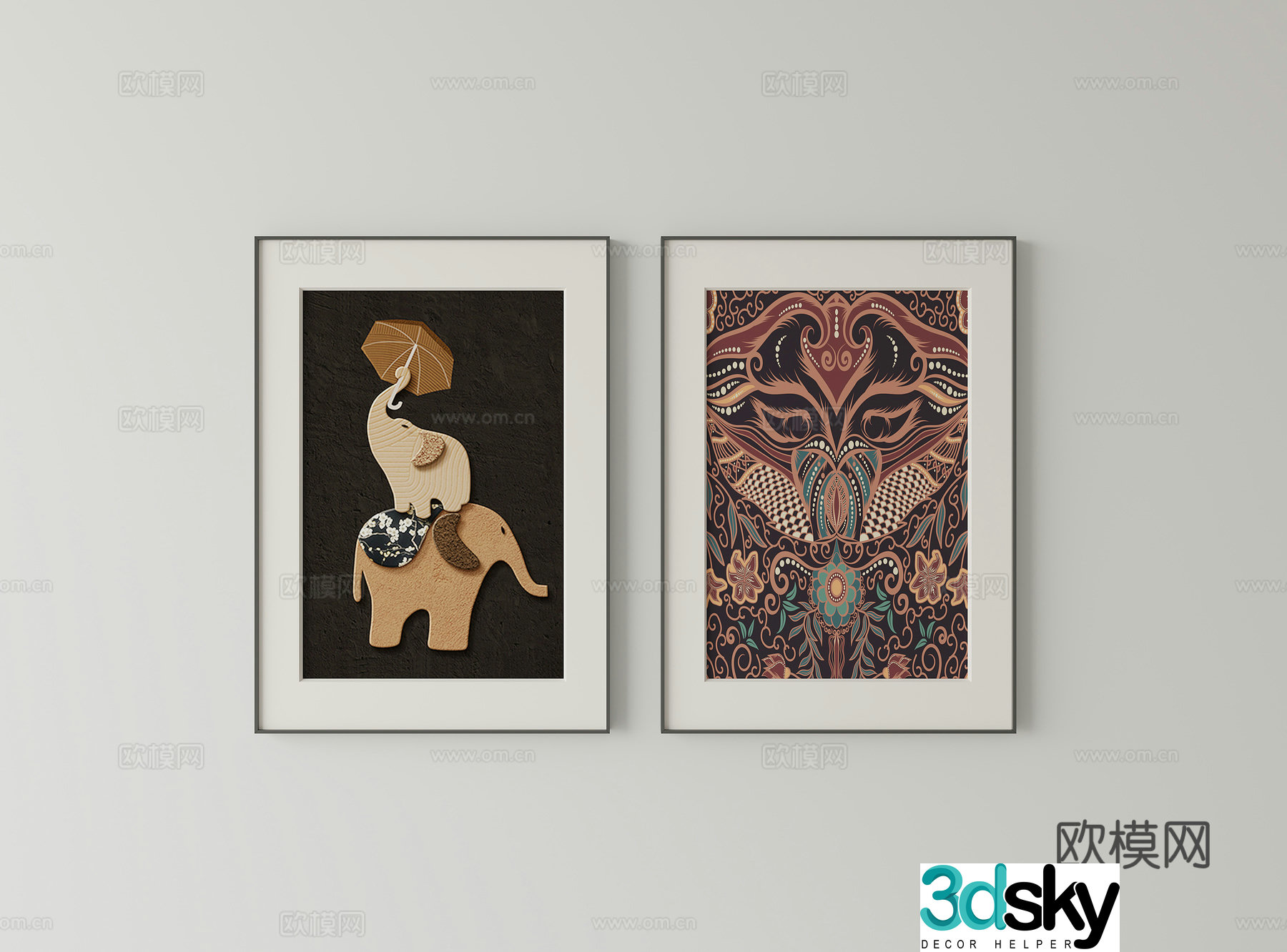 Combination hanging painting 3D model