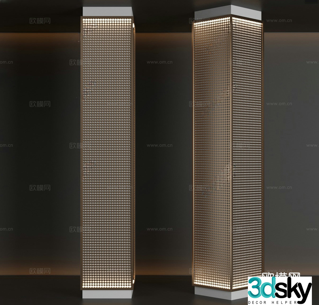 Modeling column Diamond mesh column 3D model