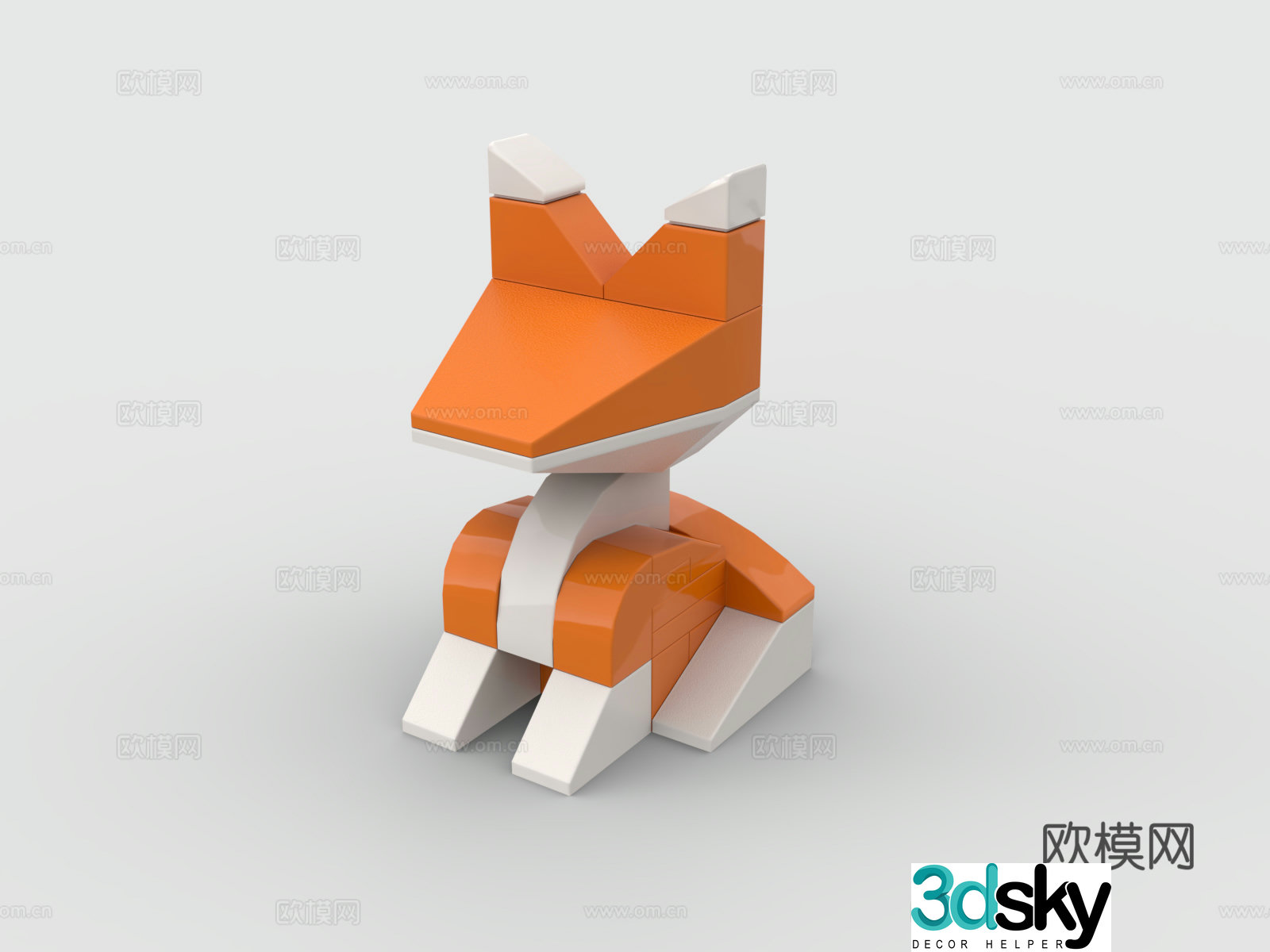 Lego LEGO Toy Building Blocks Mini Fox Cartoon Fox Animal 3d Model