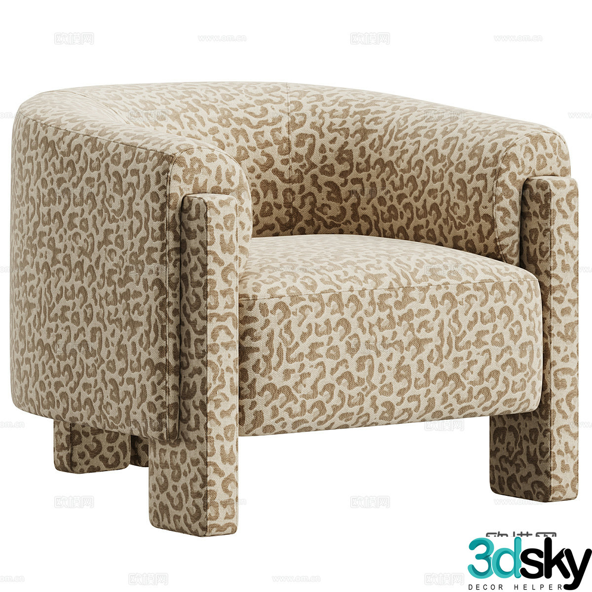 Modern Italian fabric armchair 3d model