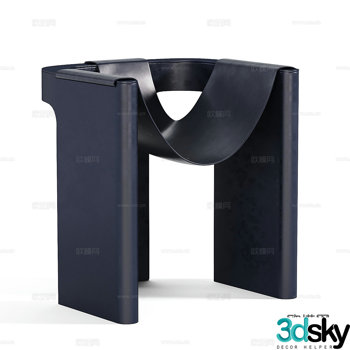 Modern Italian leather chair 3d model