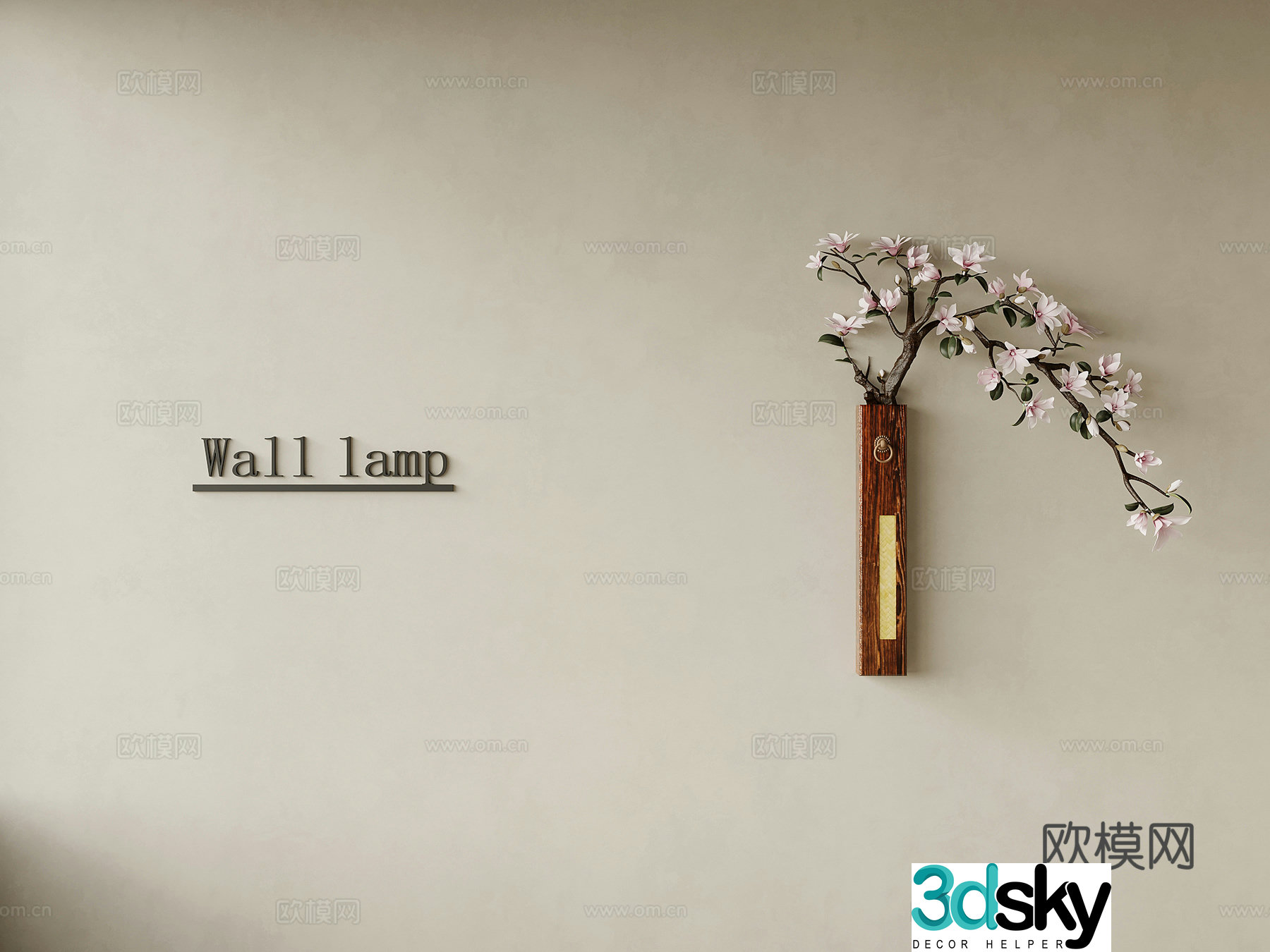 Wall decoration New Chinese style wall decoration Flower art 3D model