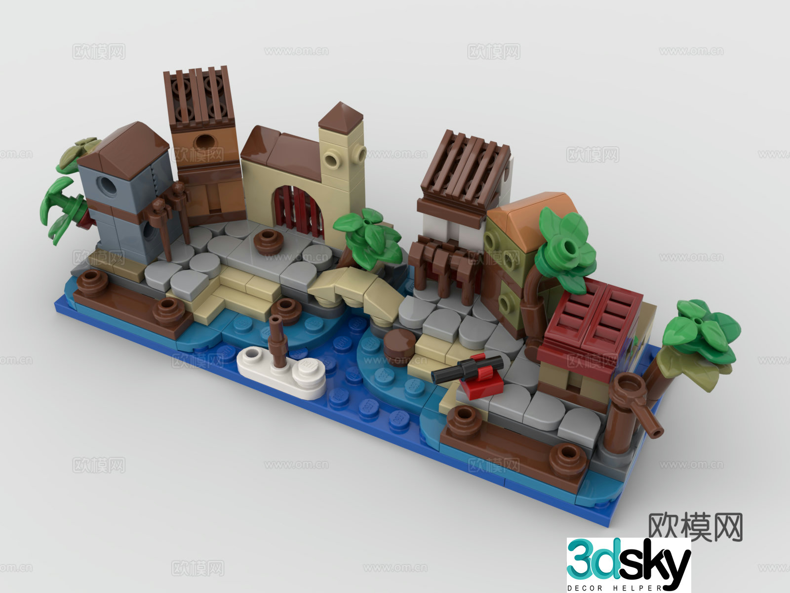 LEGO LEGO Toy Cartoon Village Water City Venice 3D Model