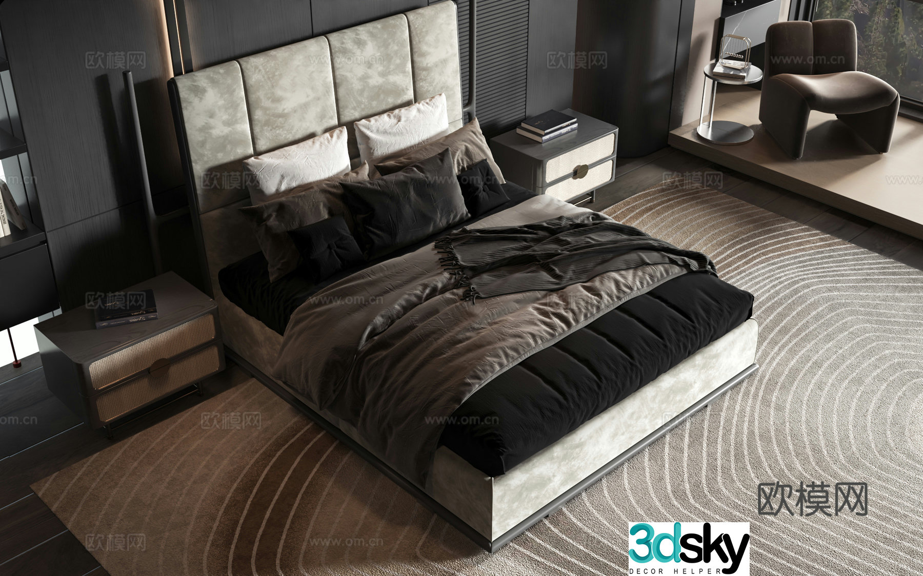 Modern style product bed 3d model
