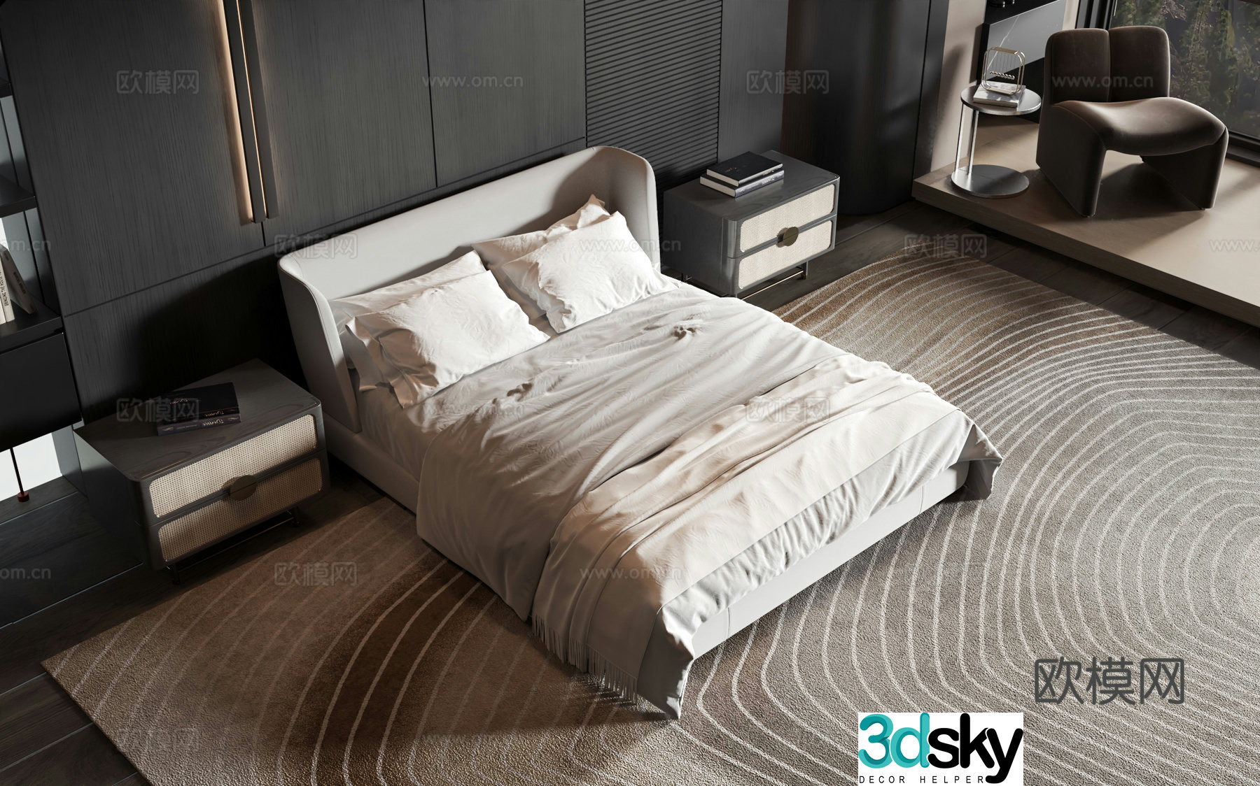 Modern style product bed 3d model