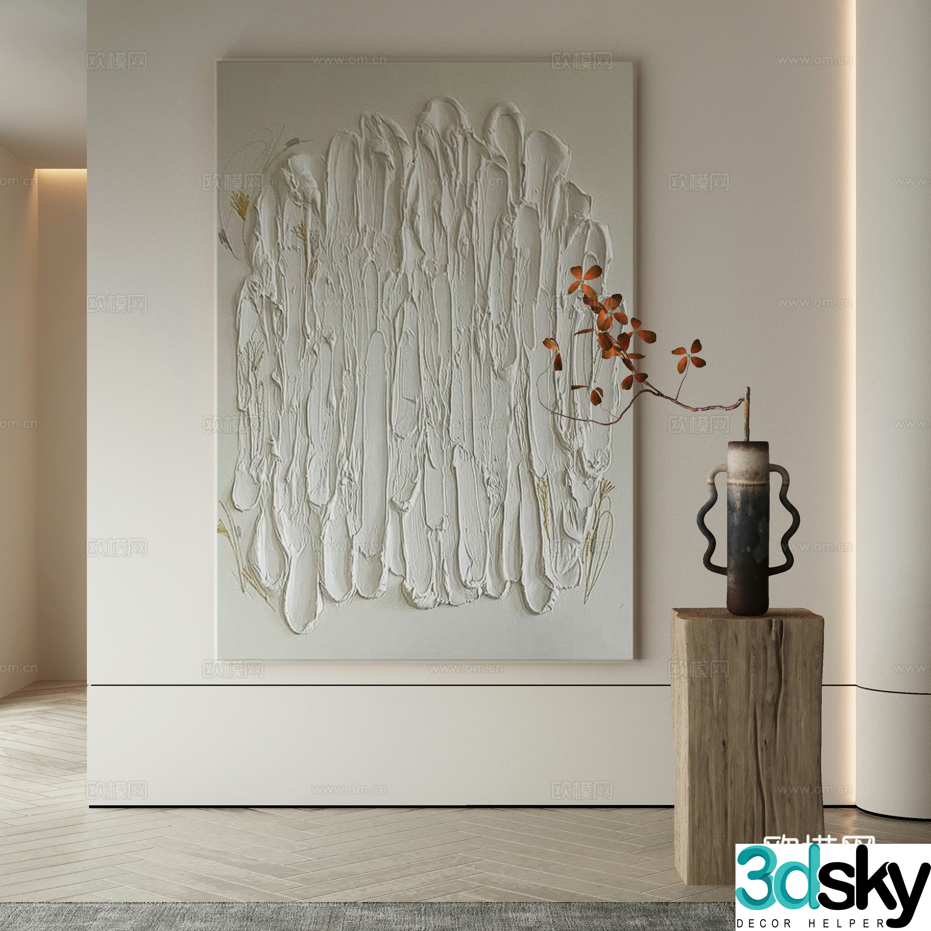 Modern Wasabi Hanging Painting Oil Painting 3D Model