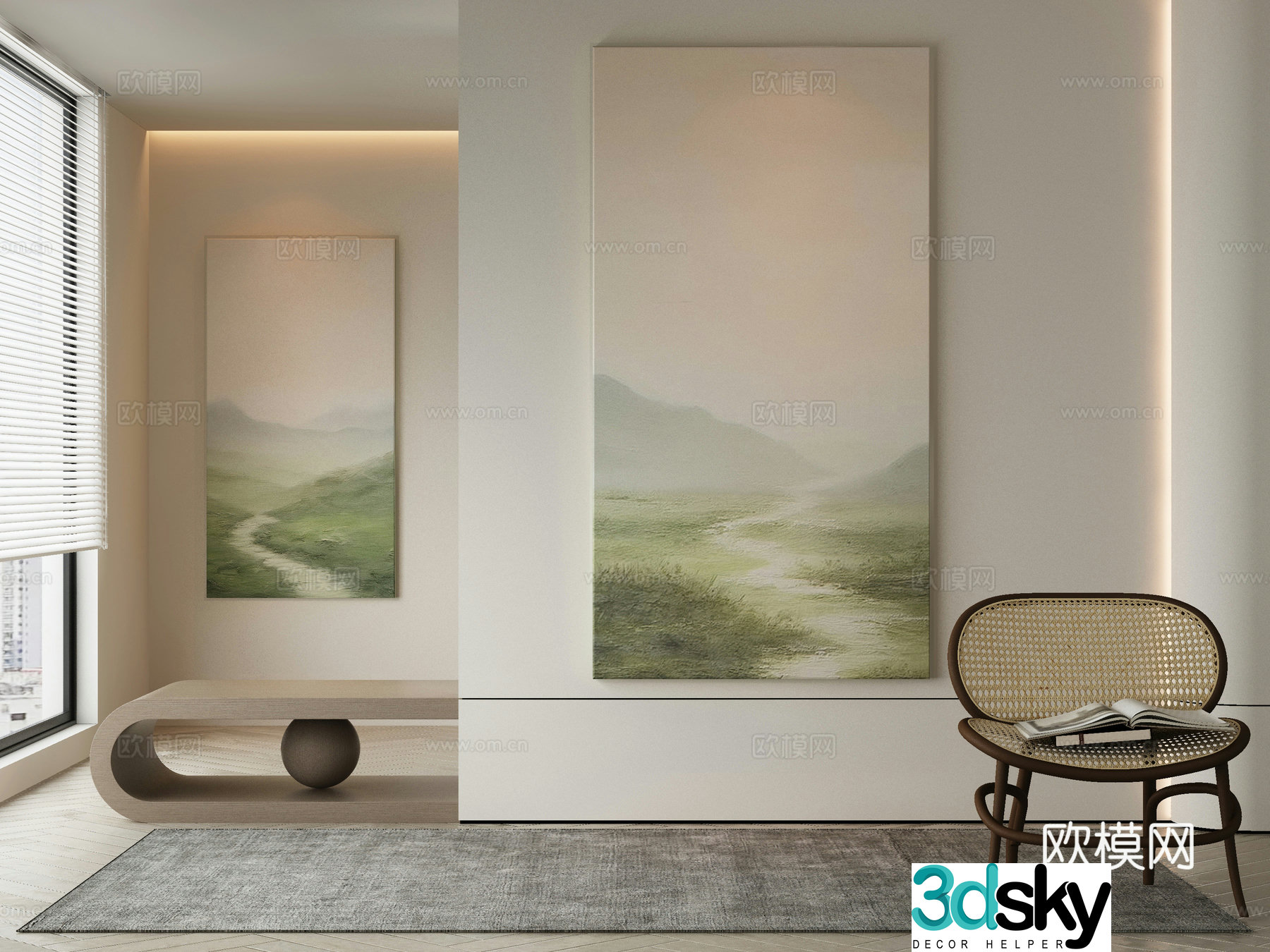 Modern Wasabi Hanging Painting Oil Painting 3D Model