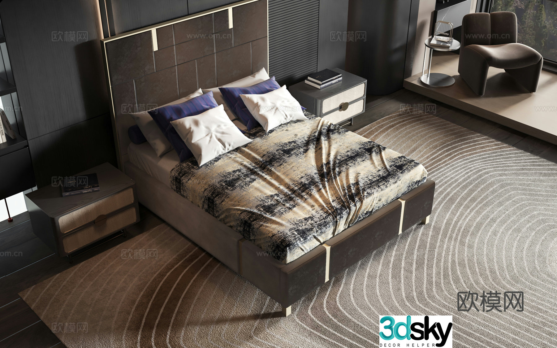 Modern style product bed 3d model