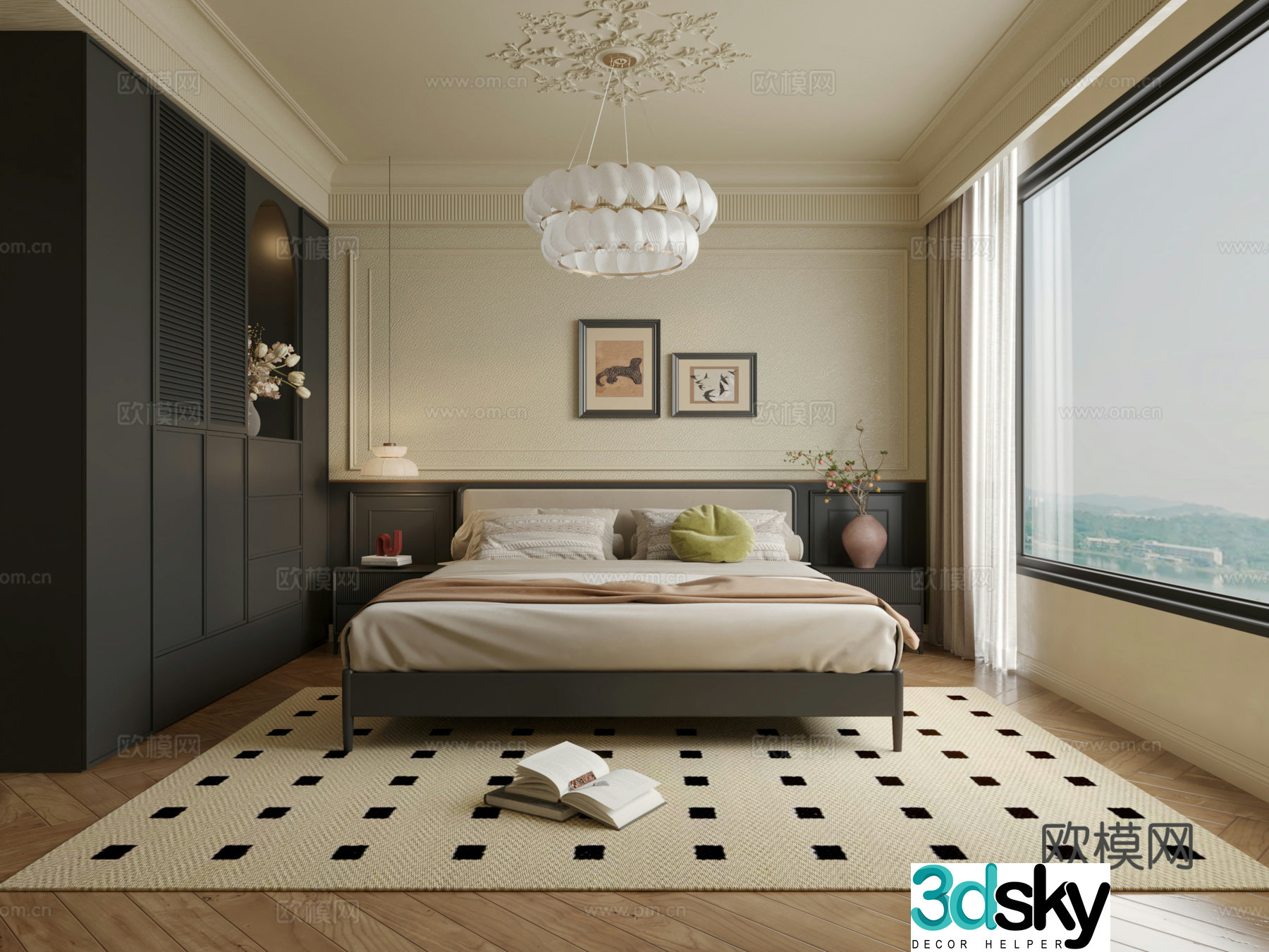 French medieval style bedroom 3d model