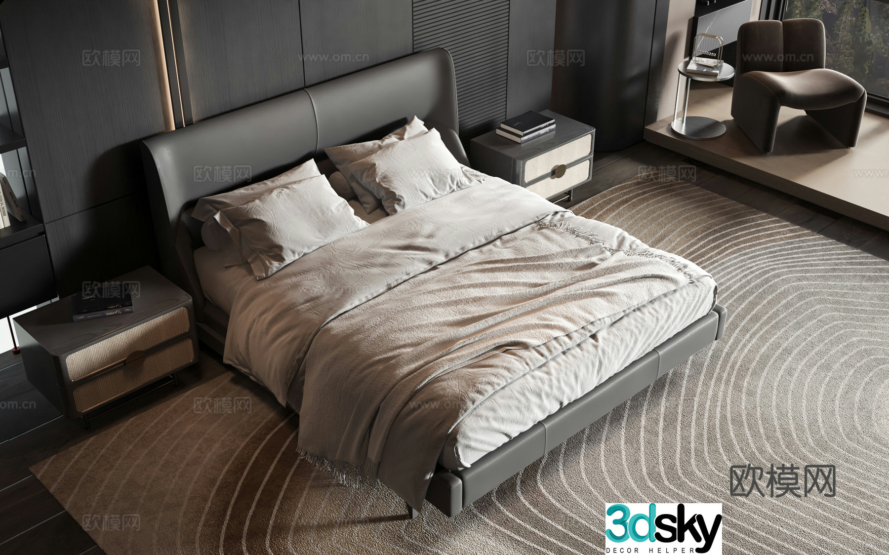 Modern style product bed 3d model