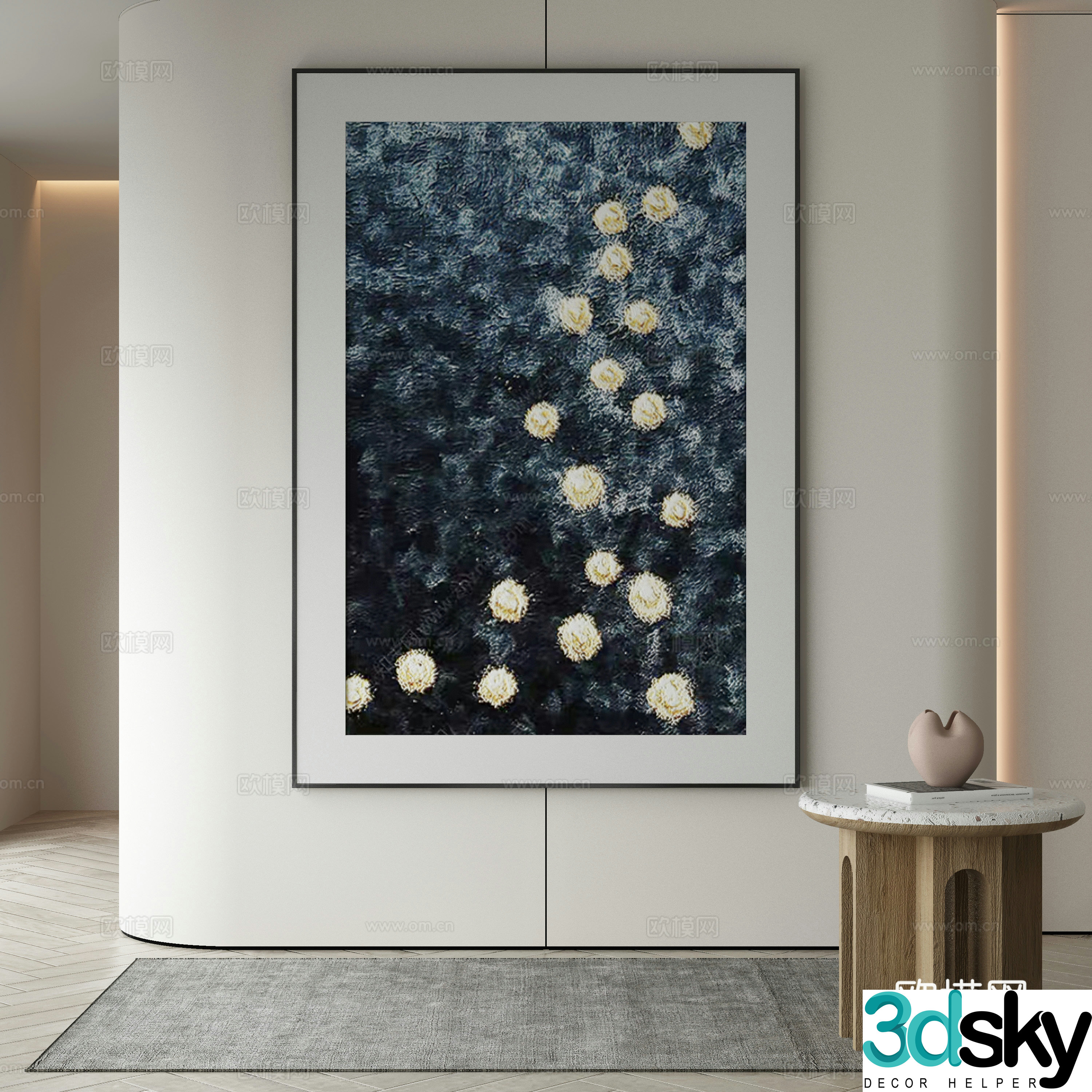 Modern Wasabi Hanging Painting Oil Painting 3D Model